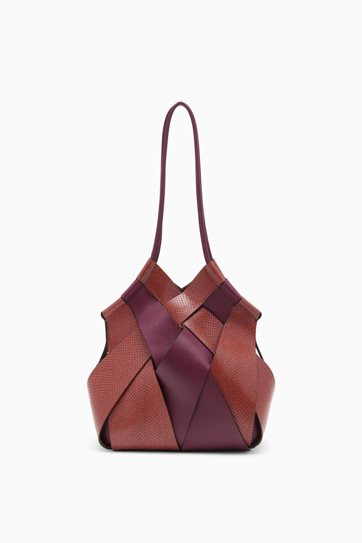 Charlotte Shoulder Bag - Bordeaux Embossed Mixte box look