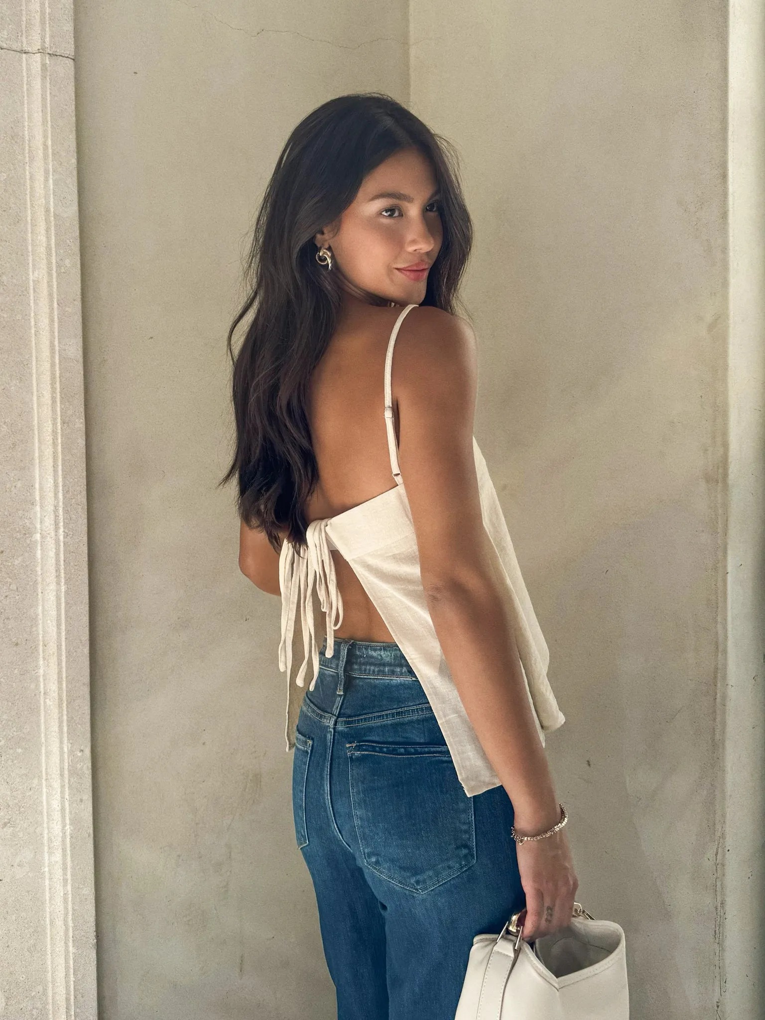 Clara Open Back Tank sea wind