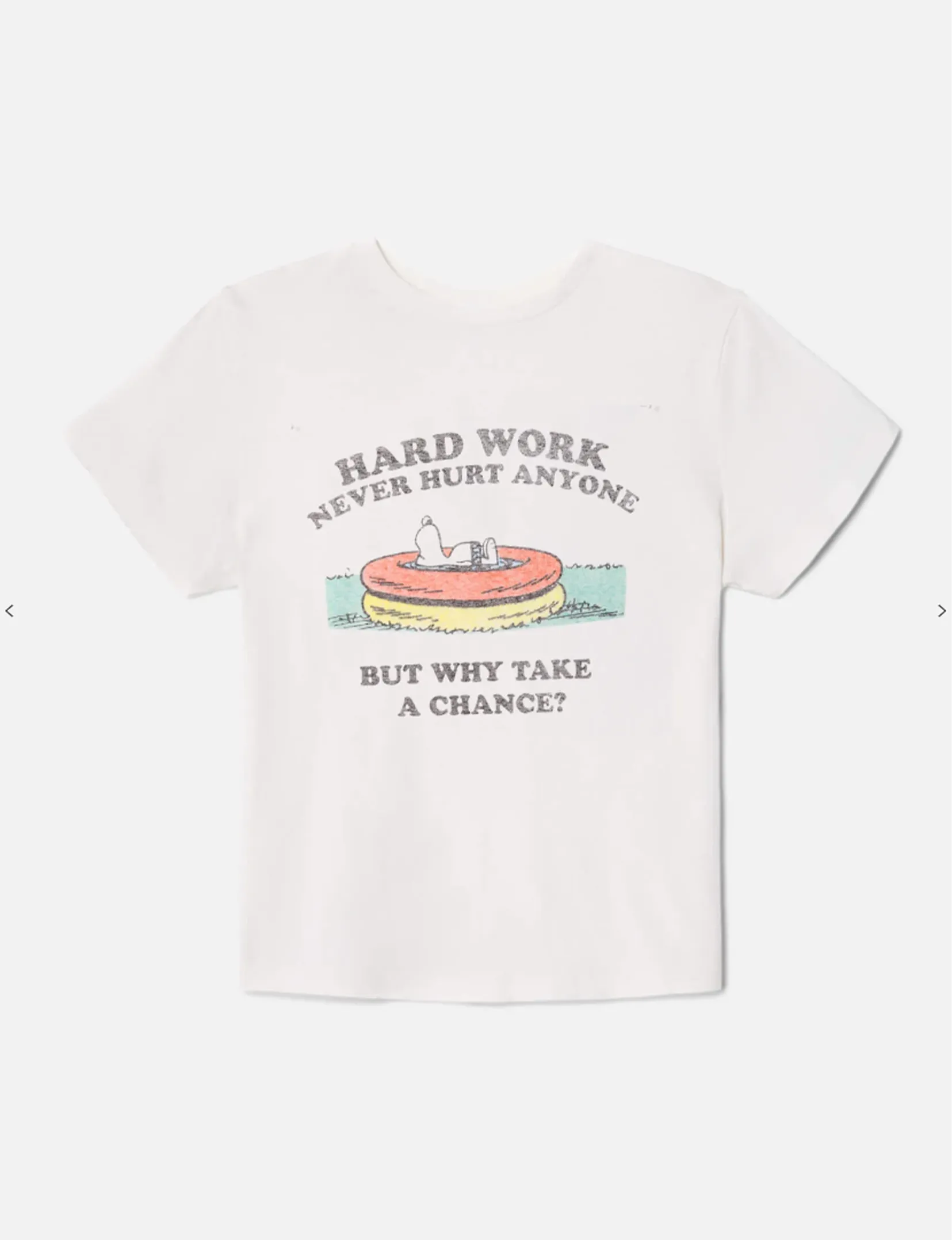 Classic T 'Snoopy Hard Work', Vintage White sunny hour
