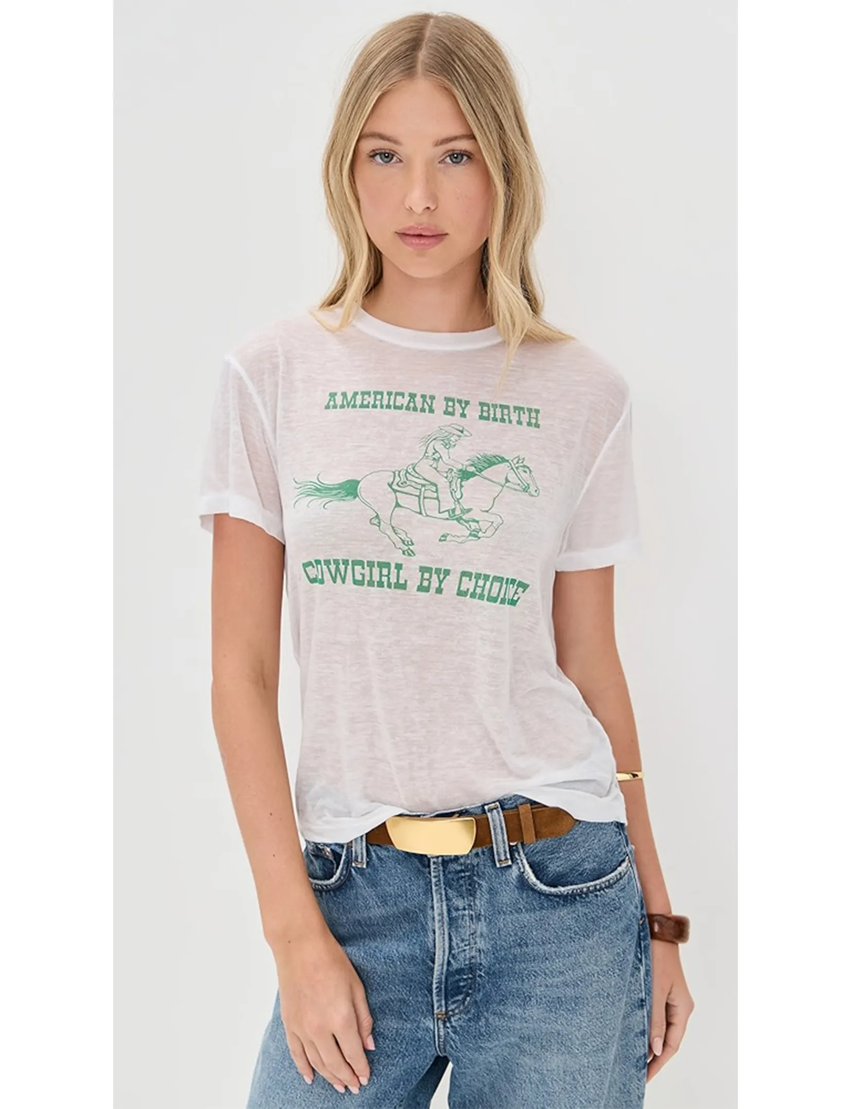 Classic Tee Cowgirl, Optic White sunny hour