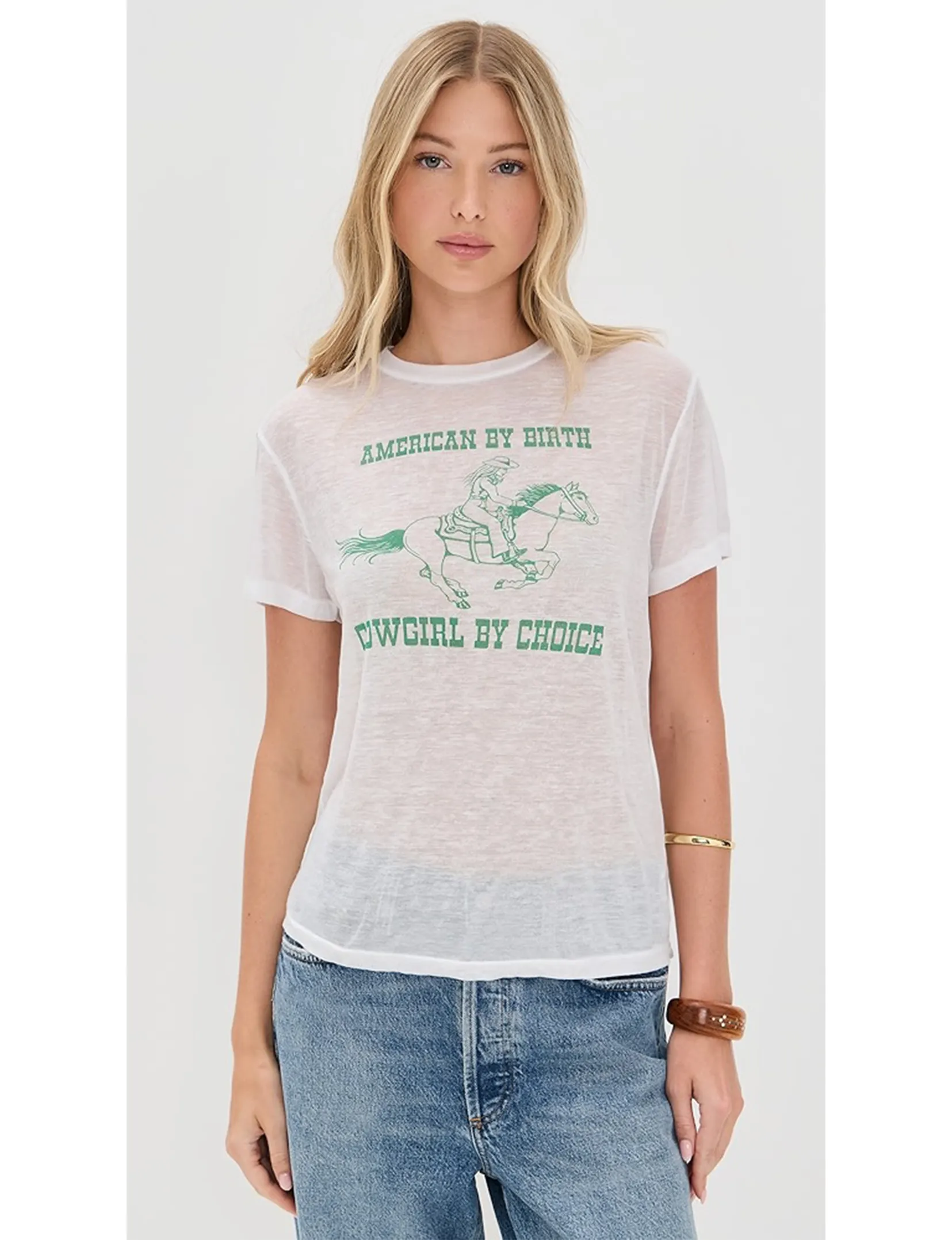 Classic Tee Cowgirl, Optic White sunny hour