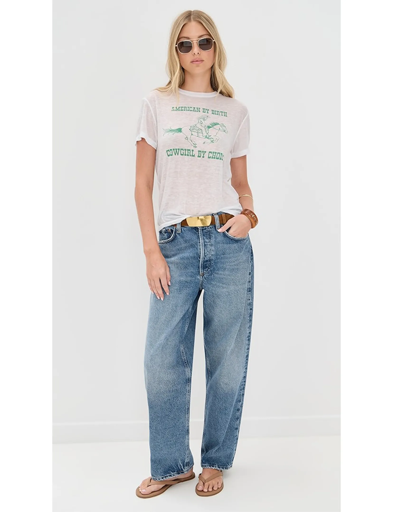 Classic Tee Cowgirl, Optic White sunny hour