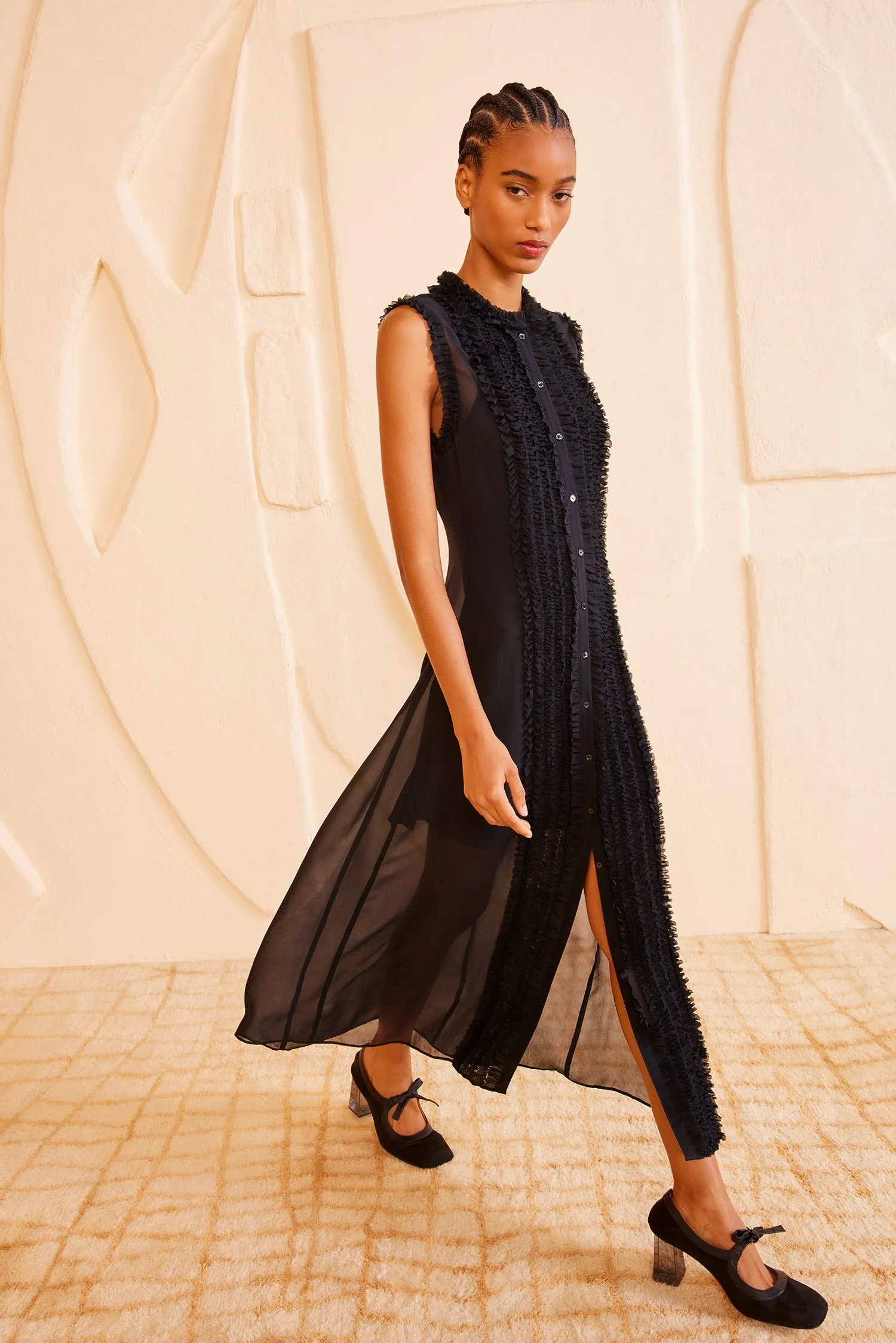 Claudine Dress - Noir flare swing