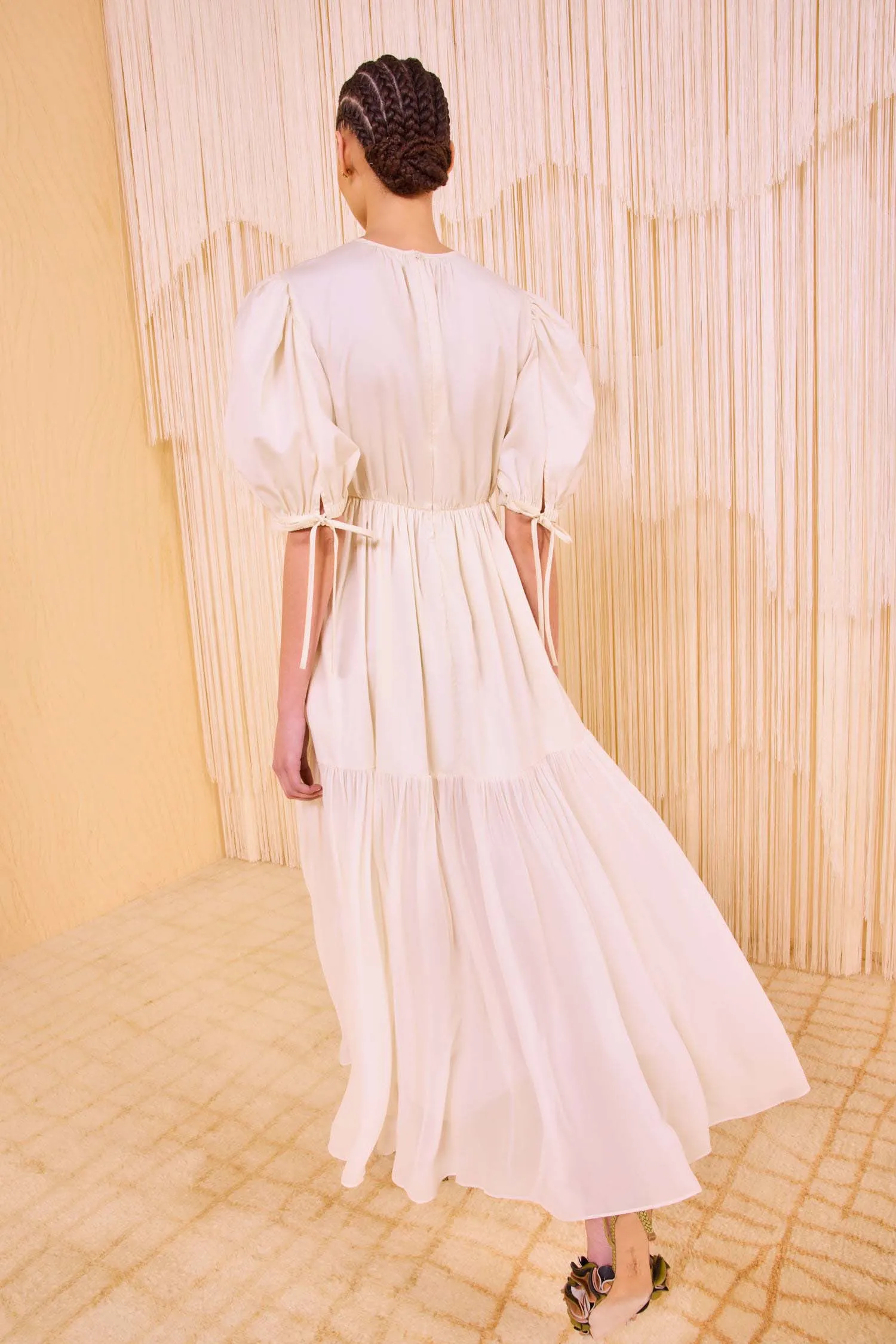 Collage Short Sleeve Midi Dress - Pearl new yorker