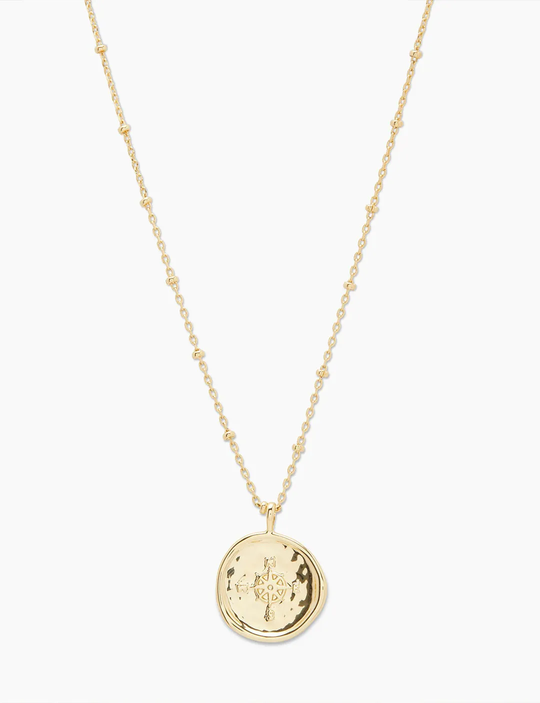 Compass Coin Necklace, Gold friend keep