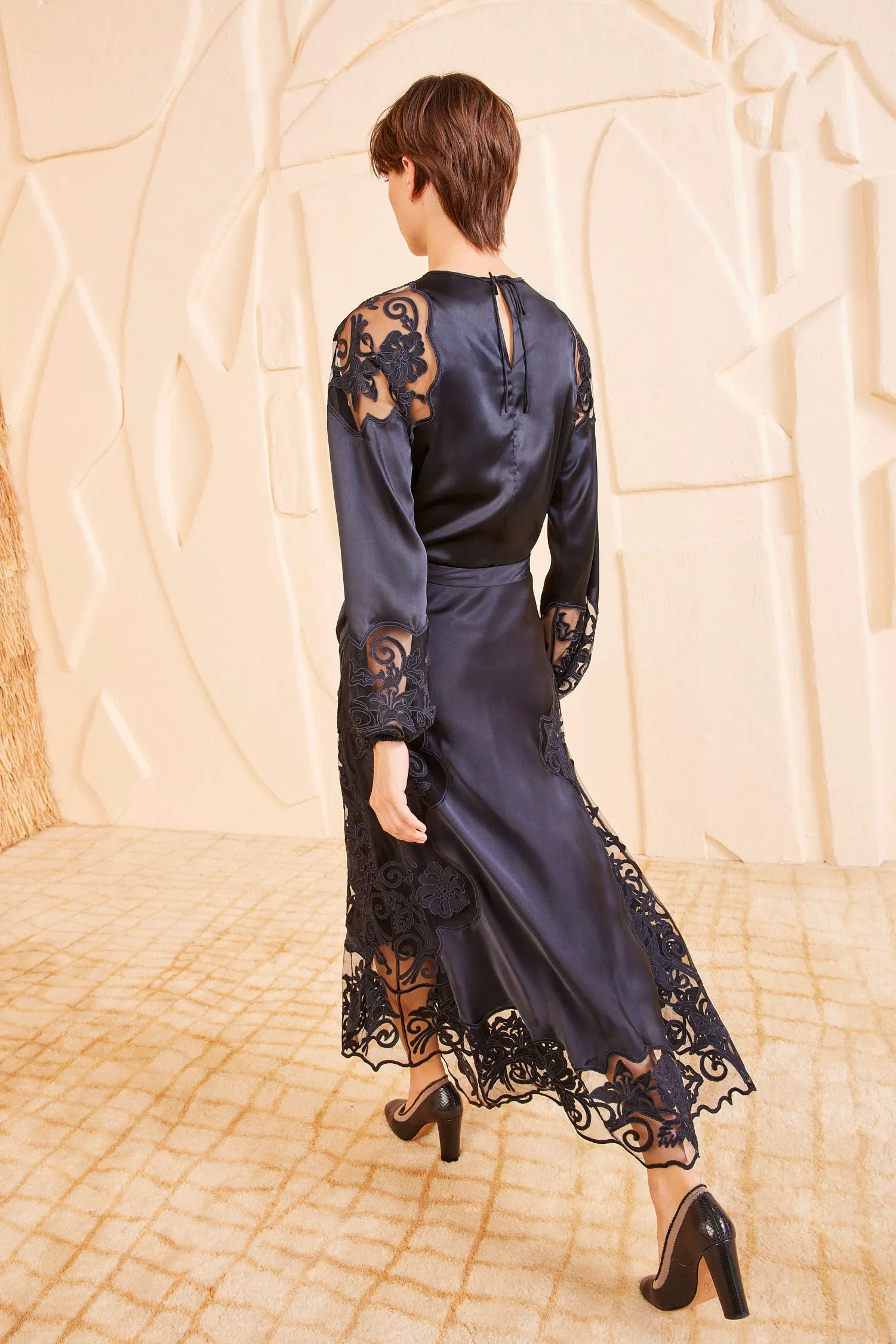 Cressida Skirt - Noir satin light