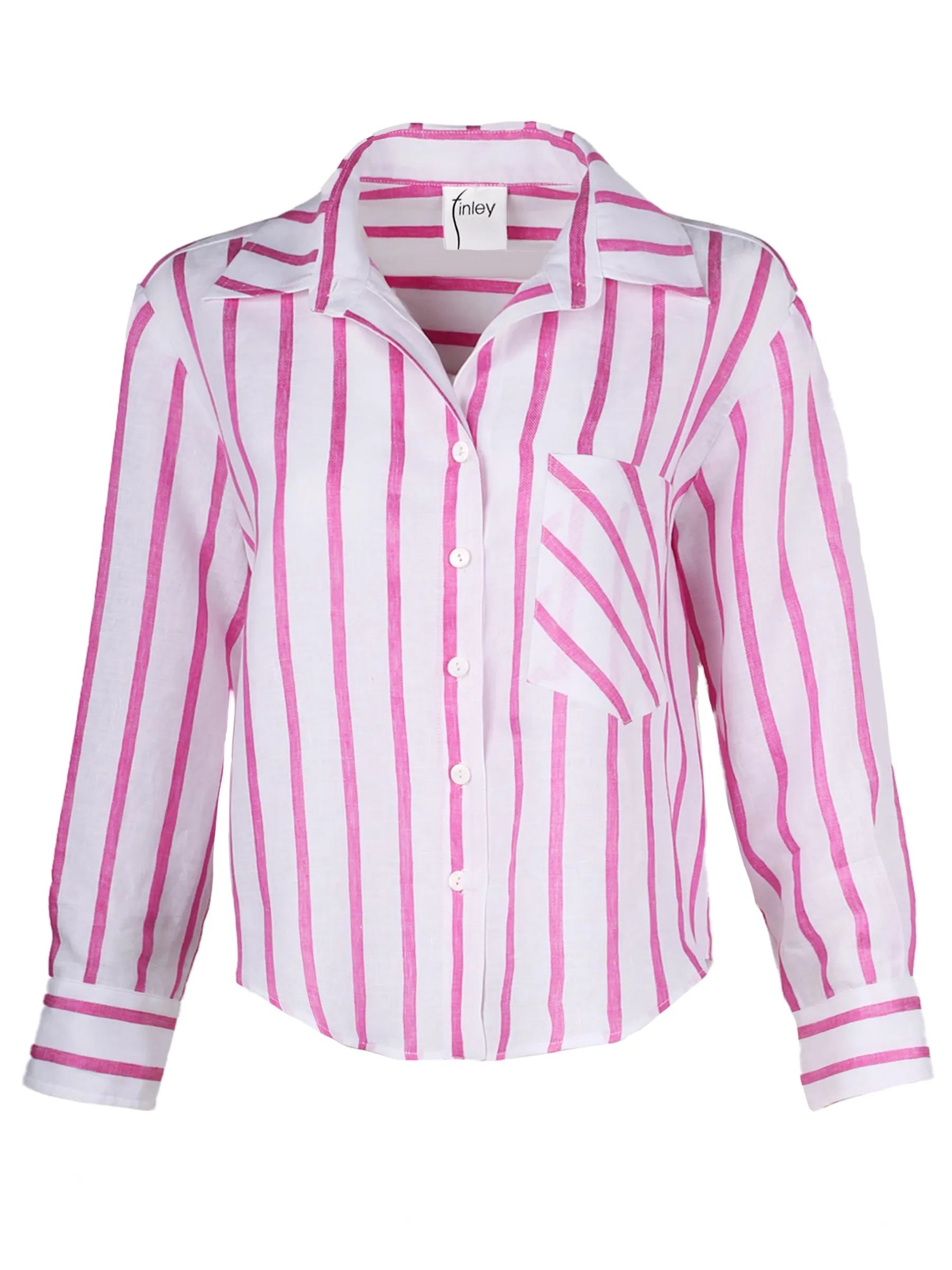 Crop Andie Shirt Pink & White Stripe frost dream