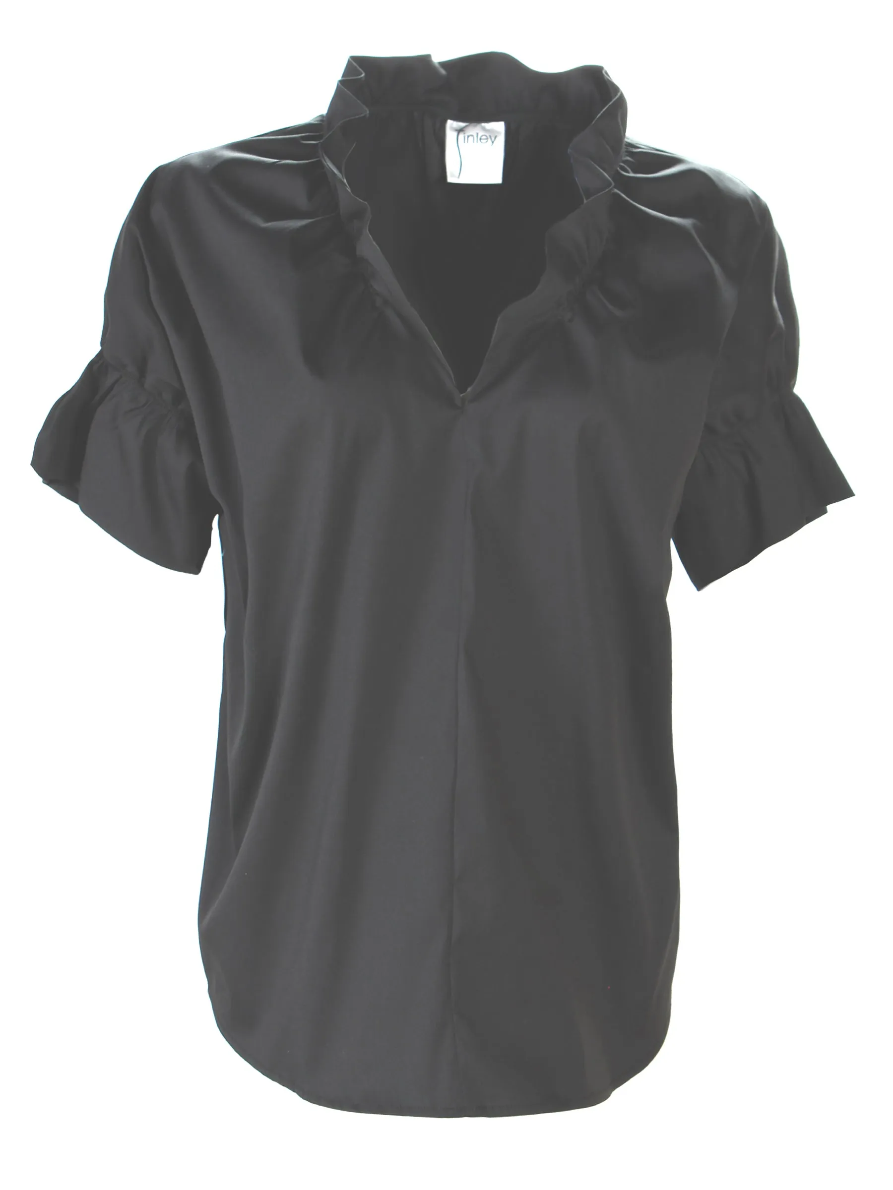 Crosby Black Poplin Shirt tech weave