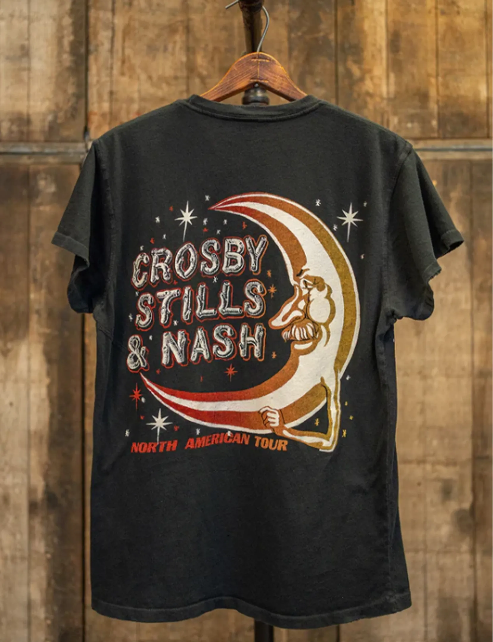 Crosby Stills & Nash Crew Tee, Coal active edge