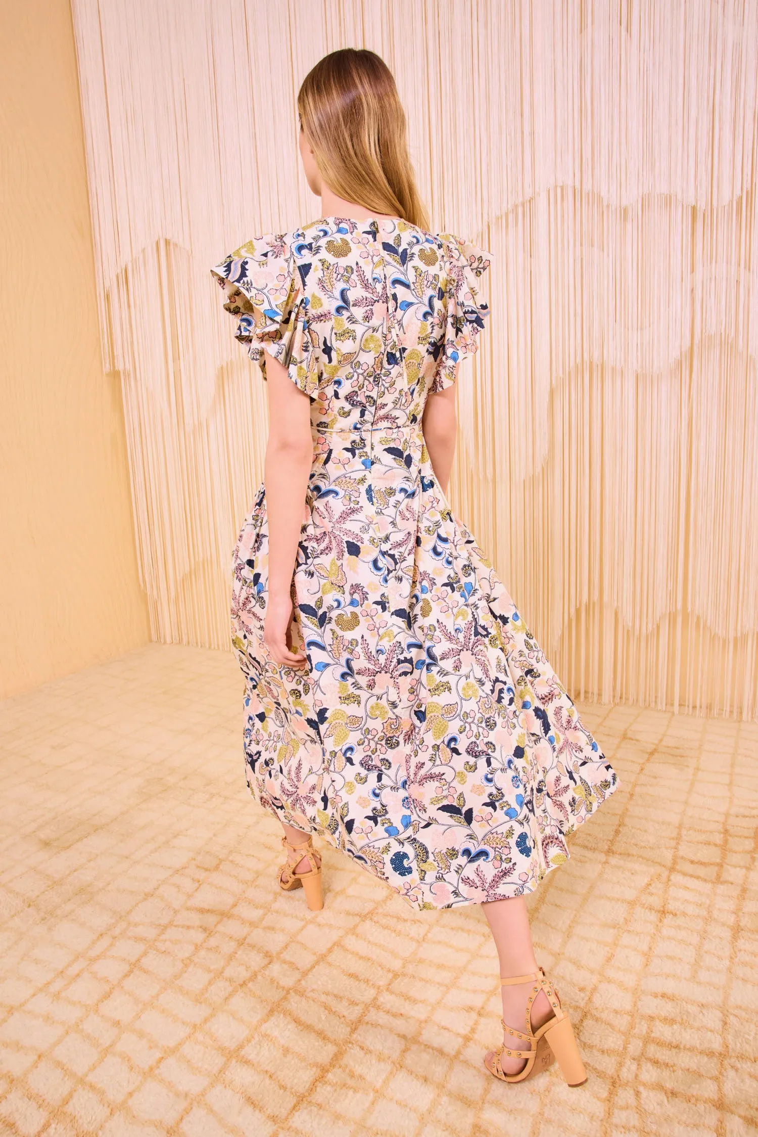 Darya Drop Waist Midi Dress - Magnolia korean vibe