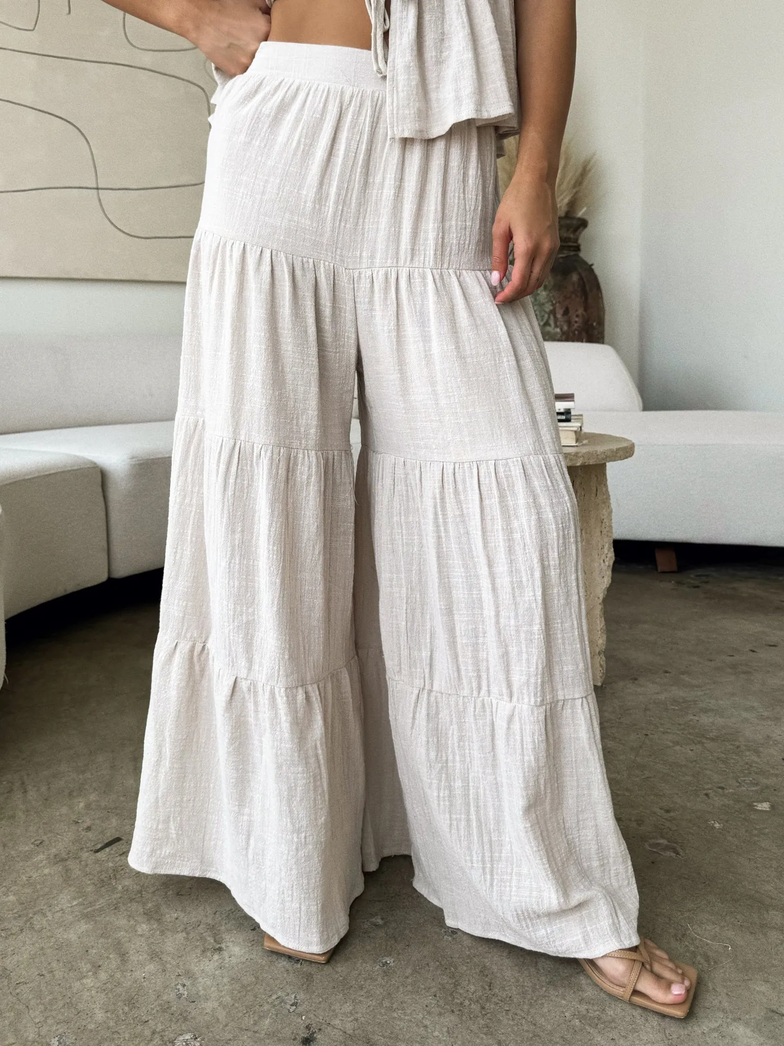 Dazed Tiered Wide Leg Pants lake moment