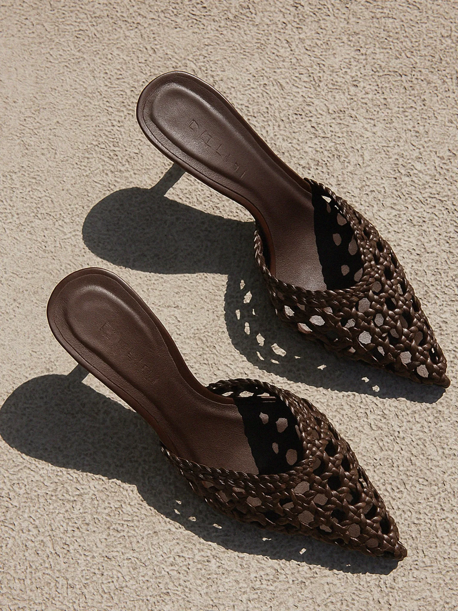 Dottie Woven Pump in Dark Cacao wear bold