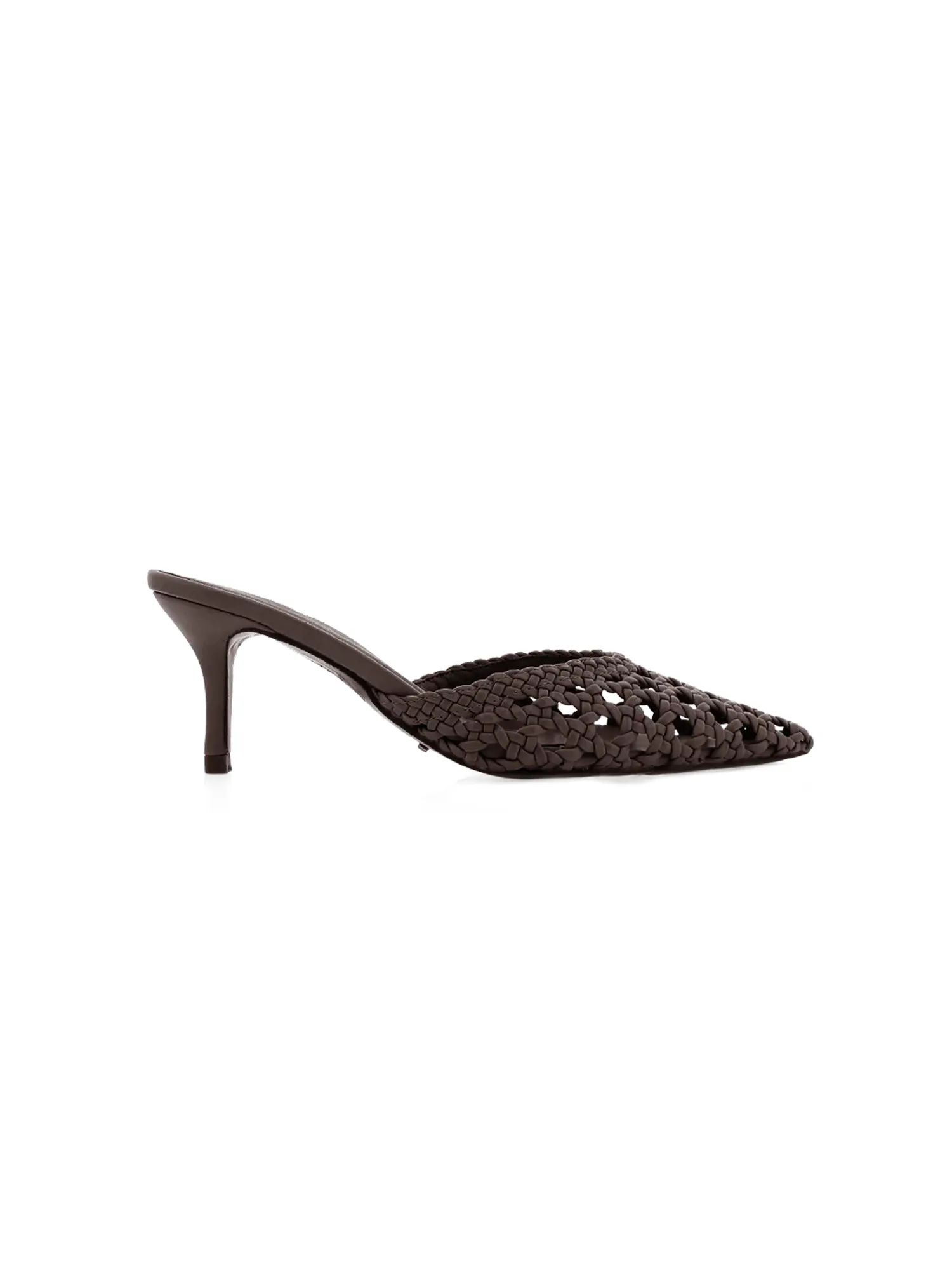 Dottie Woven Pump in Dark Cacao wear bold