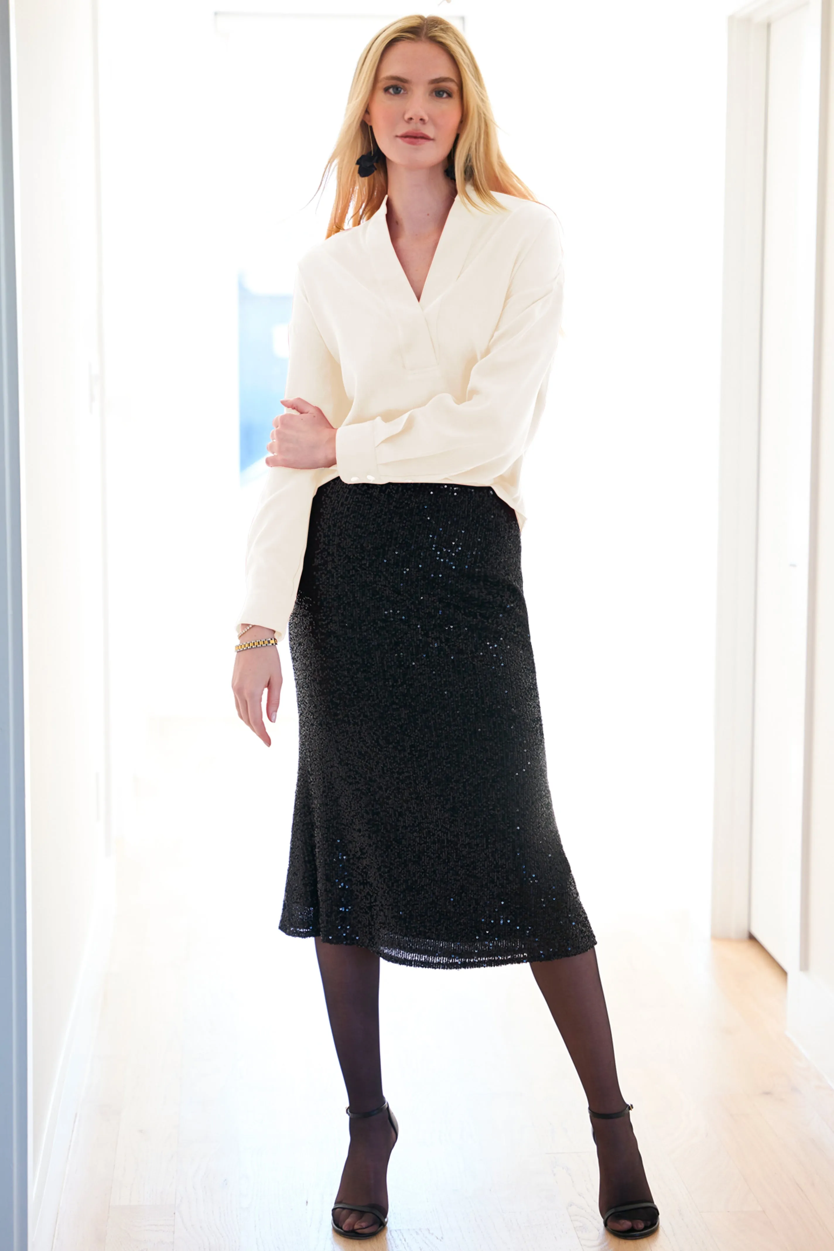 Elsa Popover Top Washed Cupro Cotton Cream heat lock