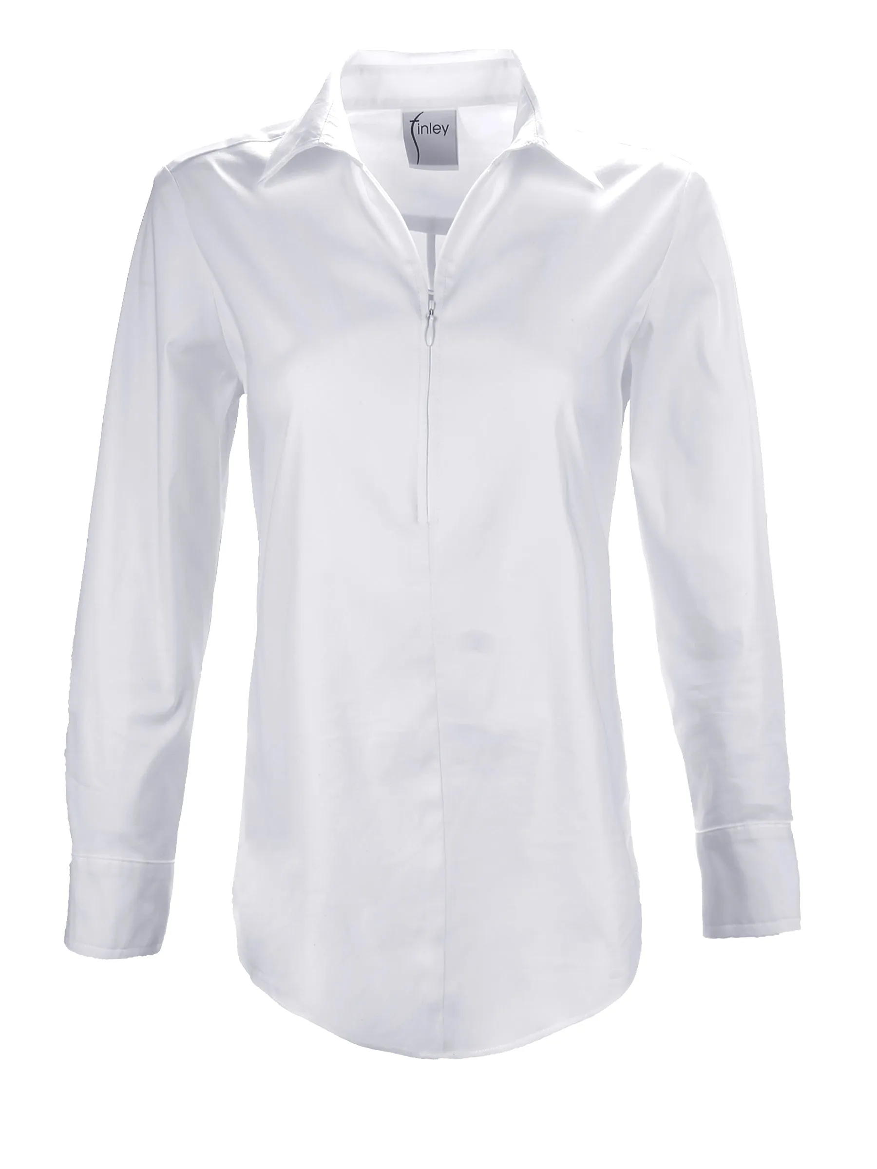 Endora Long Sleeve 1/2 Zip Shirt White vest match