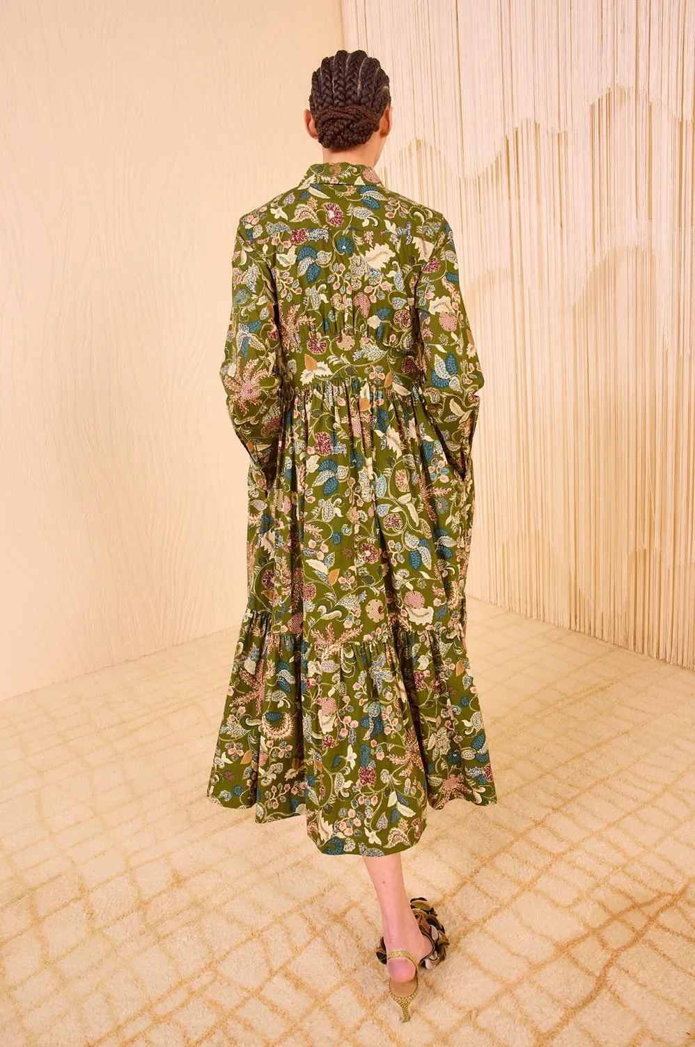 Eryn Long Sleeve Midi Dress - Lichen daily office