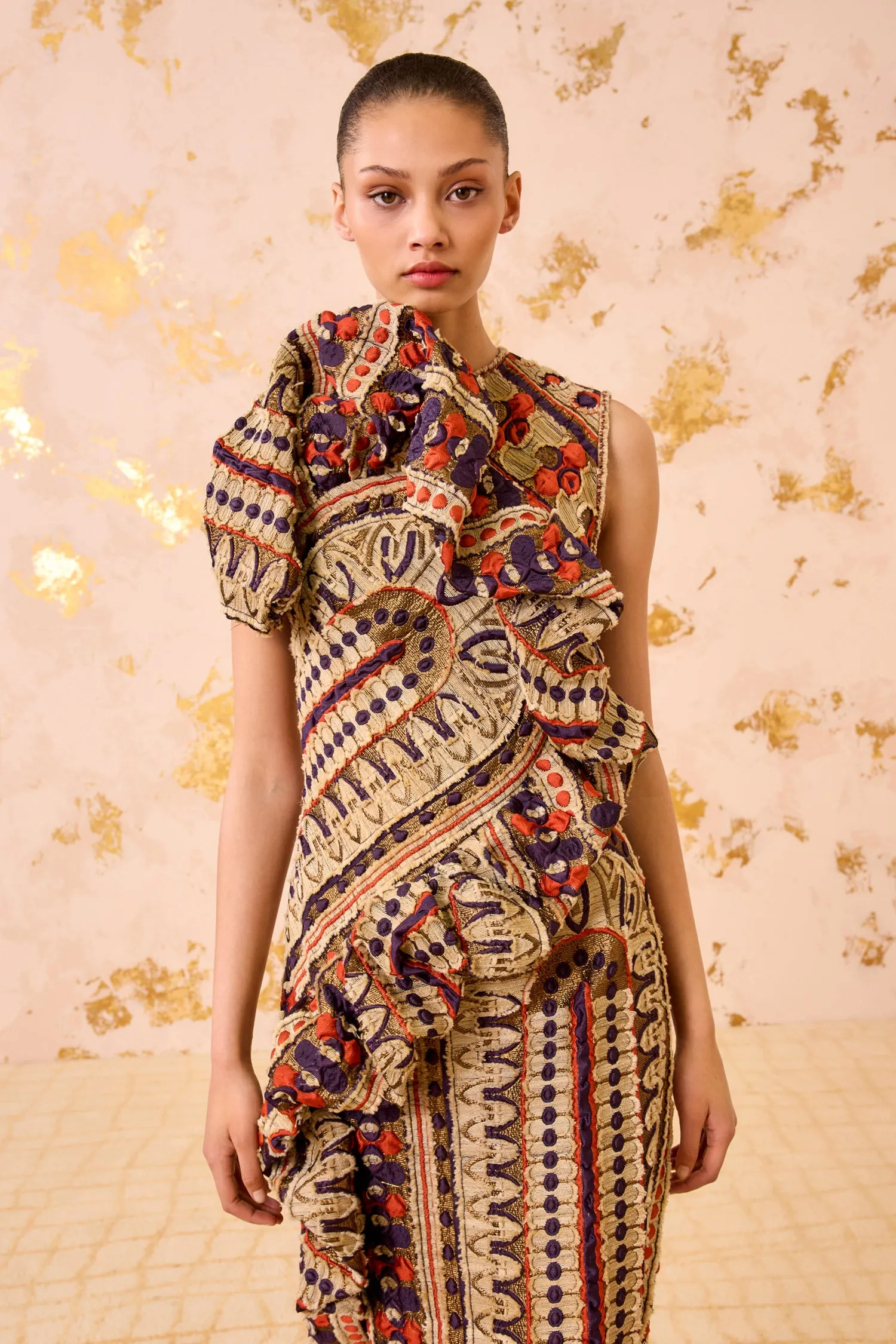 Estela Jacquard Sleeveless Dress - Ametrine linen love