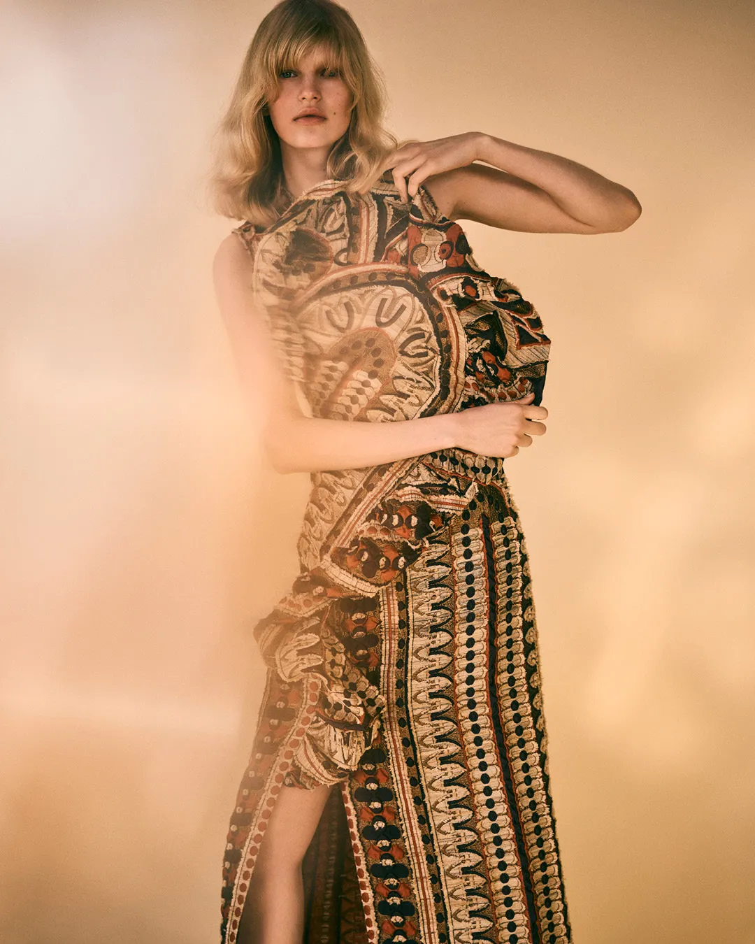 Estela Jacquard Sleeveless Dress - Ametrine linen love