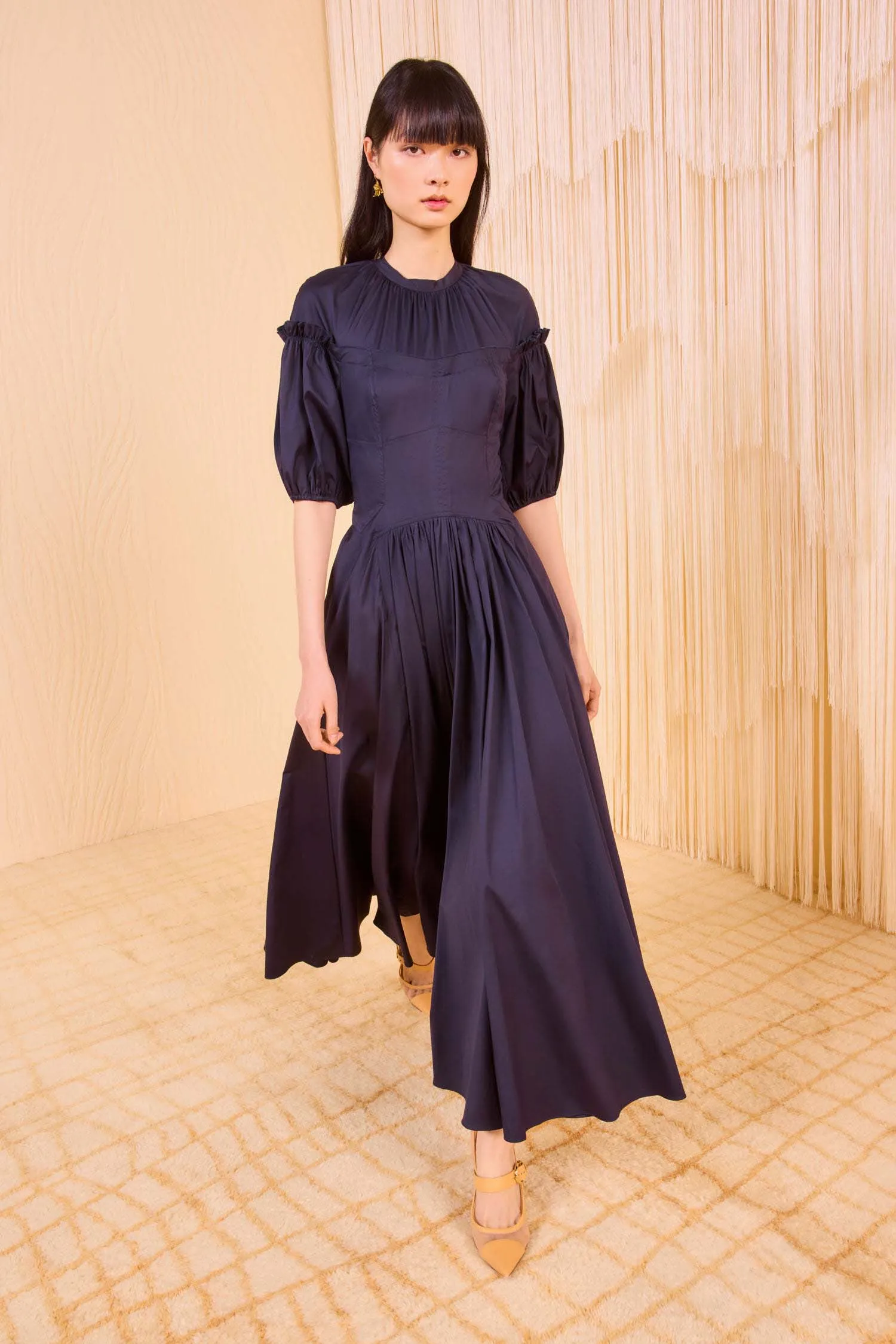 Estelle Short Sleeve Corset Dress - Midnight polite color