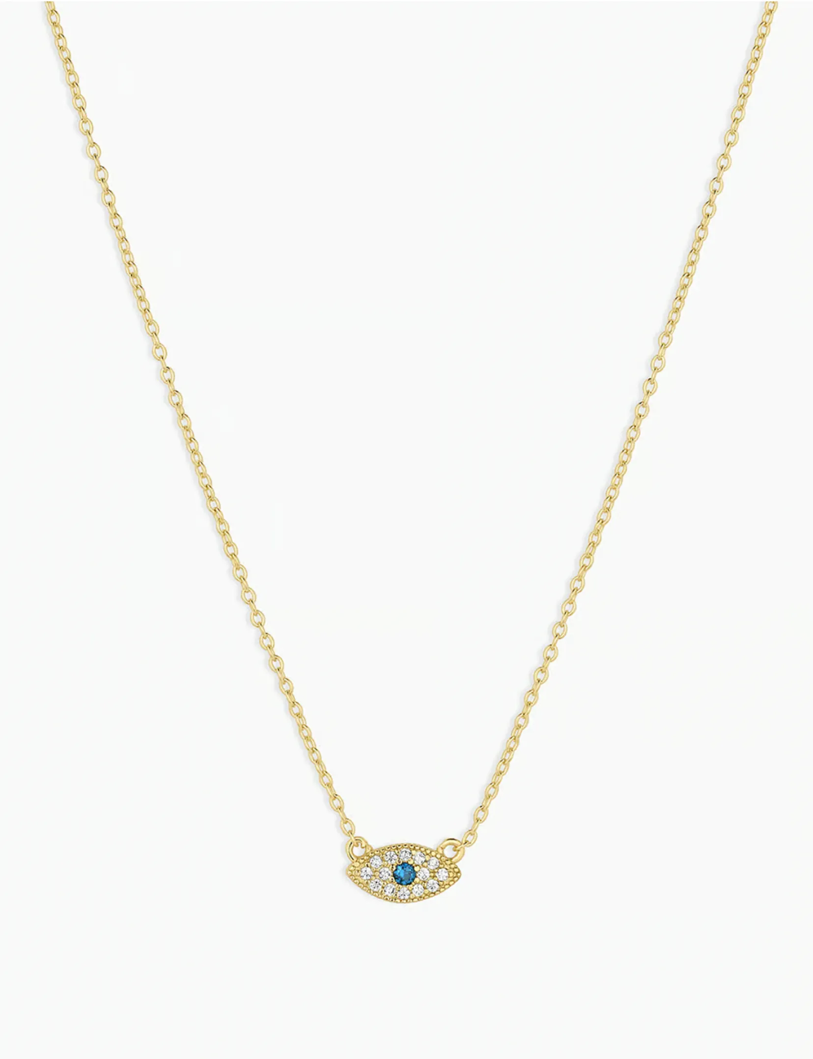 Evil Eye Necklace, Gold Plated glow mood