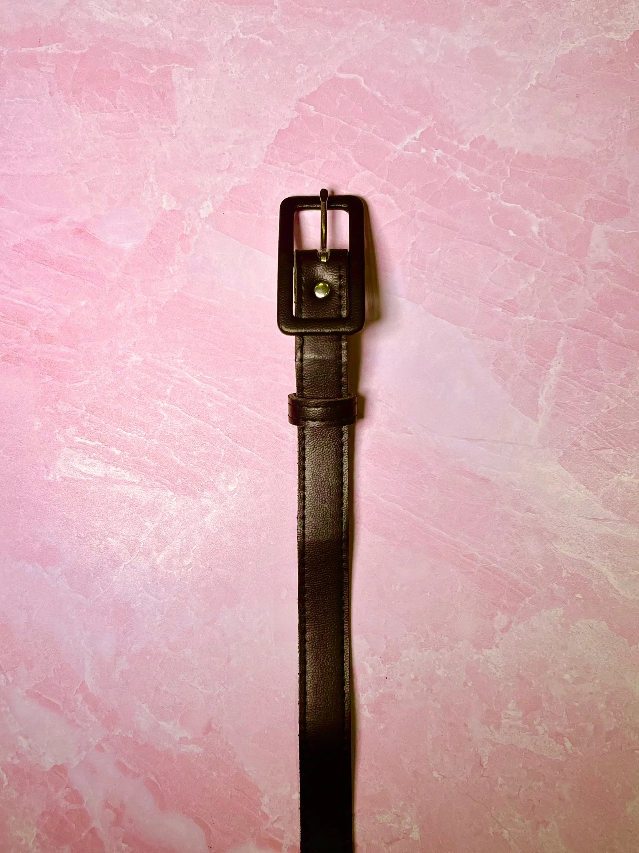 FINAL SALE - 5/8" Belt in Black Faux Leather - Vixen by Micheline Pitt mountain view