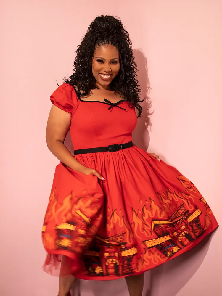 FINAL SALE - BEETLEJUICE Dante's Inferno Swing Dress window breeze
