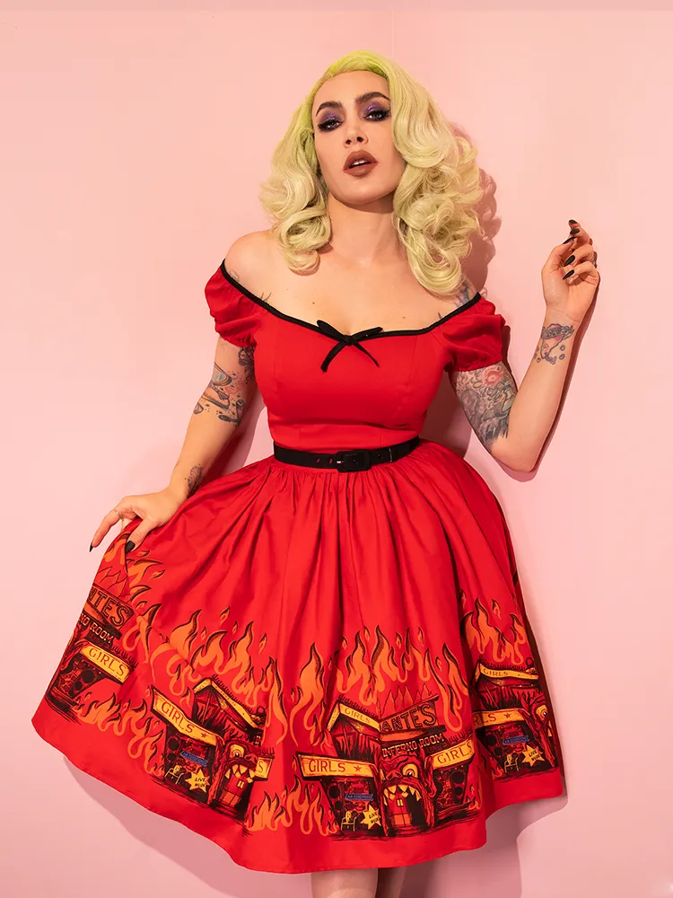 FINAL SALE - BEETLEJUICE Dante's Inferno Swing Dress window breeze