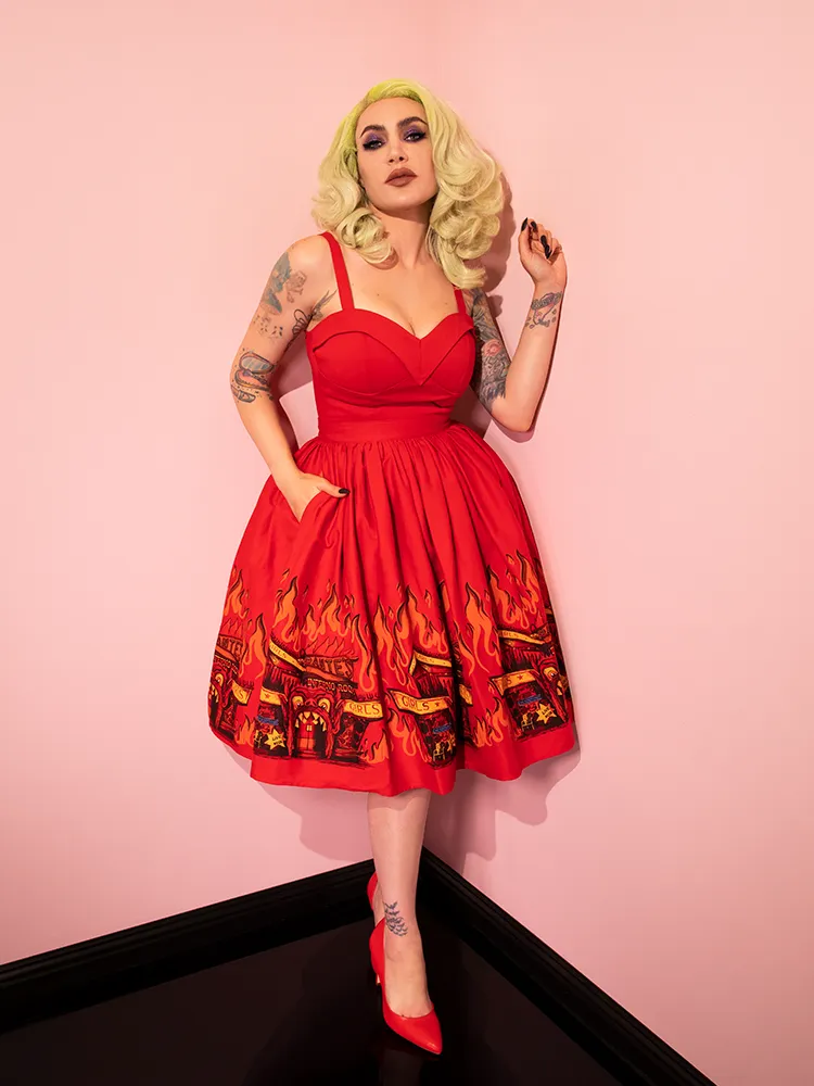 FINAL SALE - BEETLEJUICE Dante's Inferno Swing Skirt soft touch