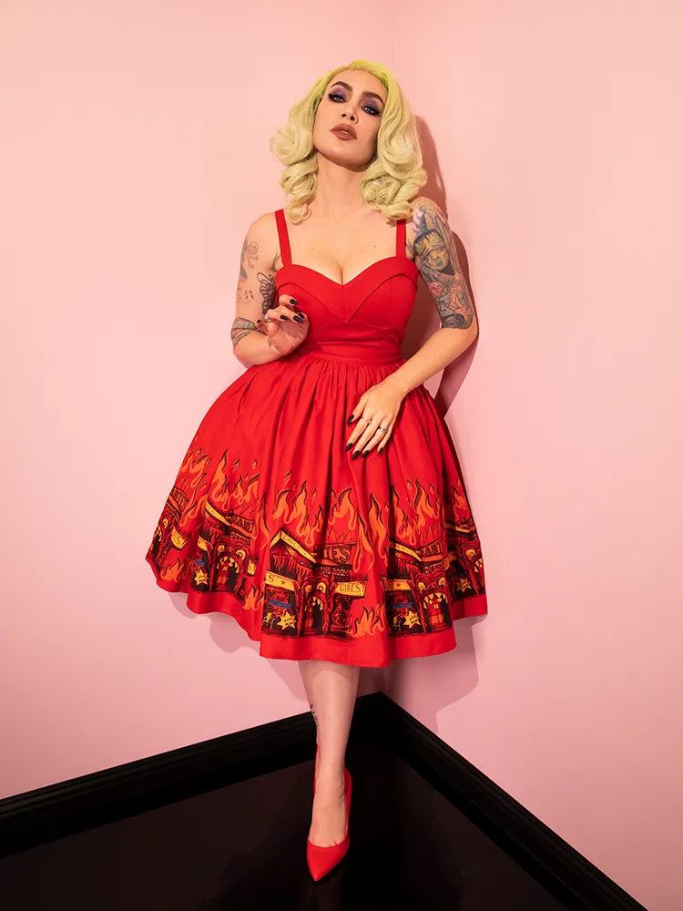 FINAL SALE - BEETLEJUICE Dante's Inferno Swing Skirt soft touch