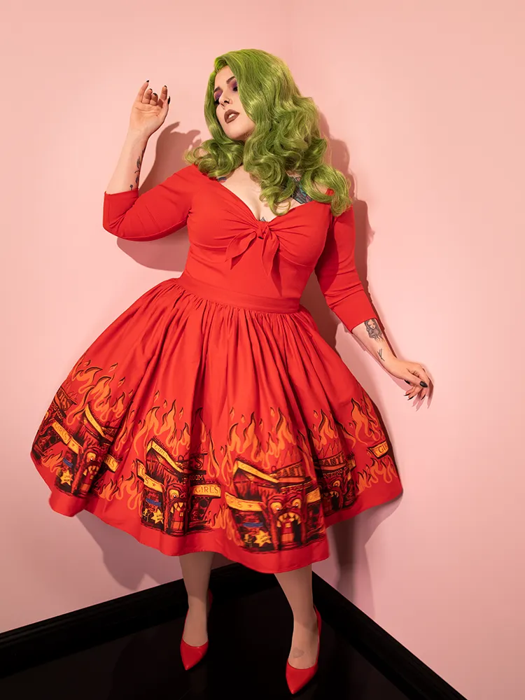 FINAL SALE - BEETLEJUICE Dante's Inferno Swing Skirt soft touch