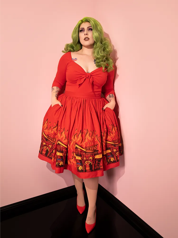 FINAL SALE - BEETLEJUICE Dante's Inferno Swing Skirt soft touch