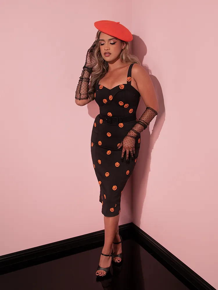 FINAL SALE - Pumpkin King Maneater Wiggle Dress in Black - Vixen by Micheline Pitt round shape