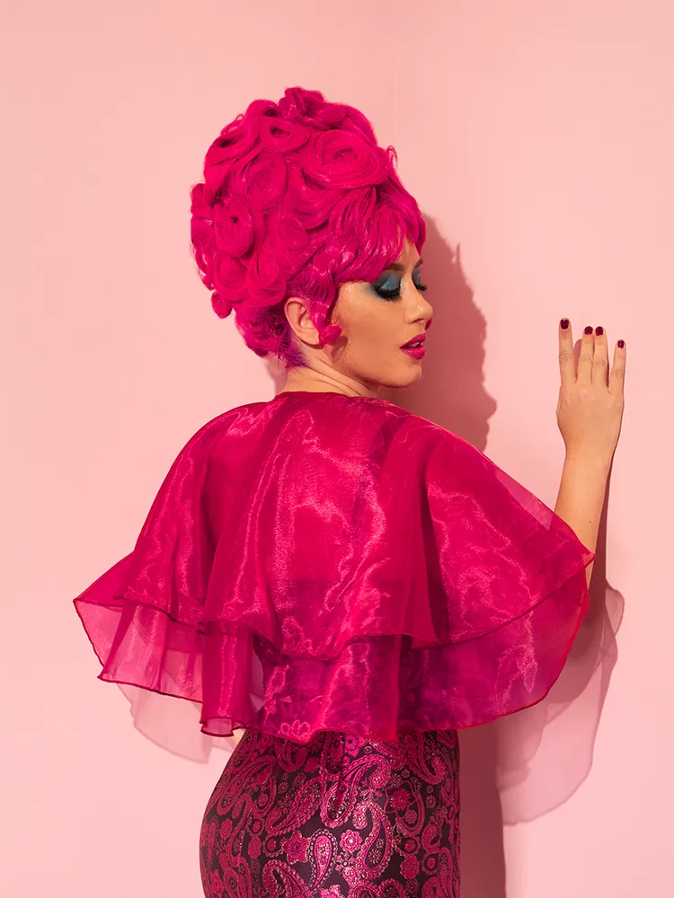 FINAL SALE - Vintage Capelet in Fuschia - Vixen by Micheline Pitt winter cozy