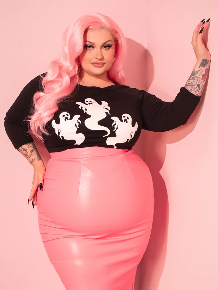 FINAL SALE - Wild Ways Vintage Top in Glow in the Dark Ghosts - Vixen by Micheline Pitt pocket keep