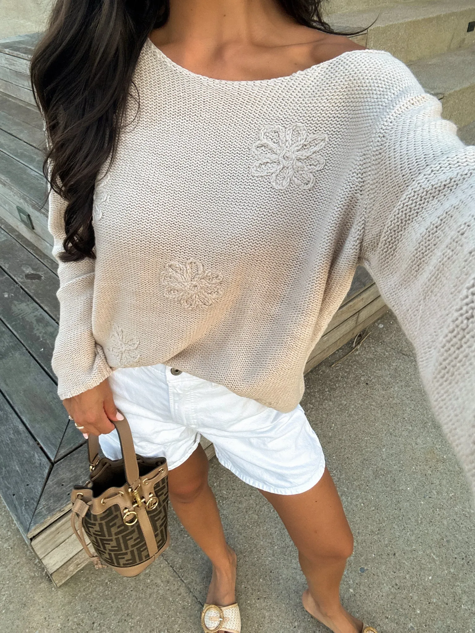 Flora Embroidered Sweater knit line