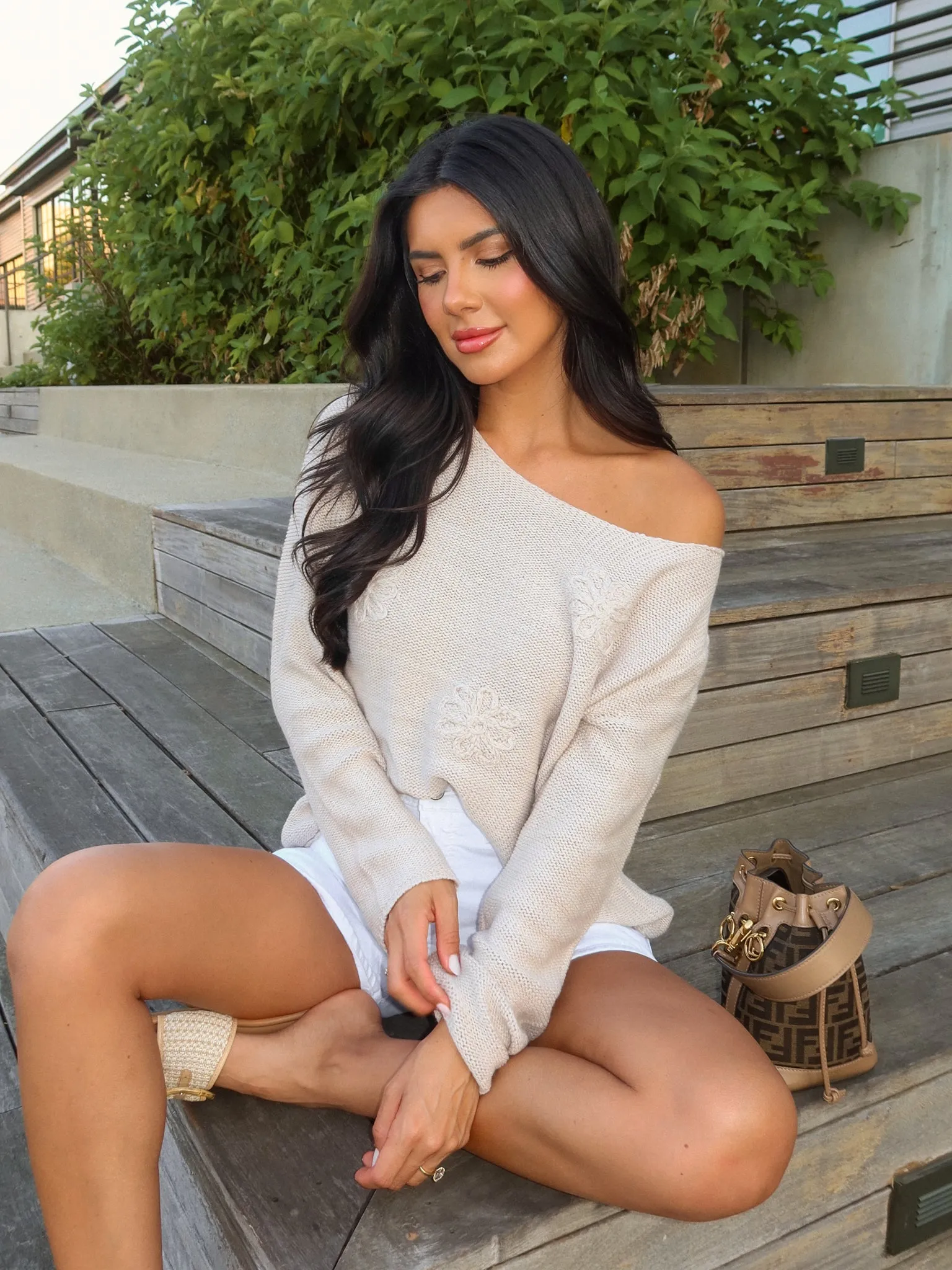 Flora Embroidered Sweater knit line