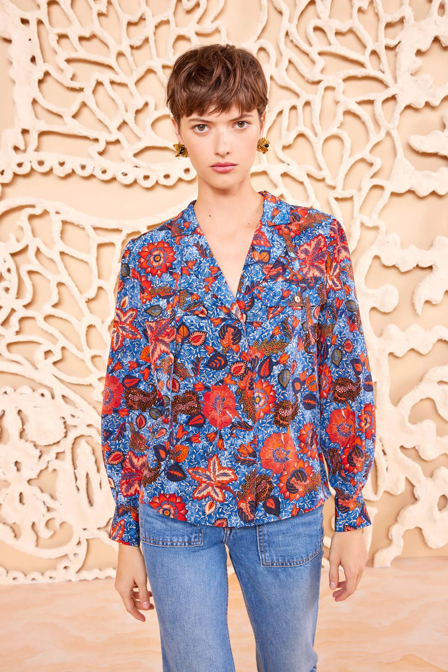 Florian Blouse - Clematis fitted edge