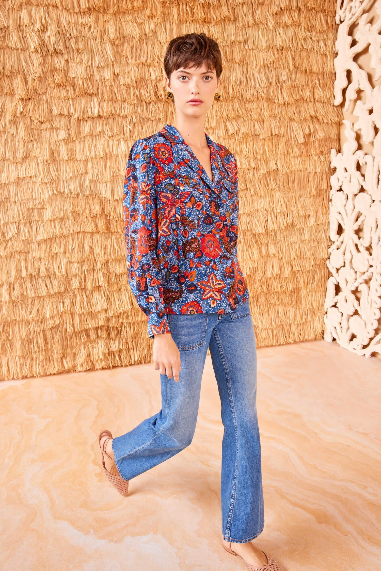 Florian Blouse - Clematis fitted edge