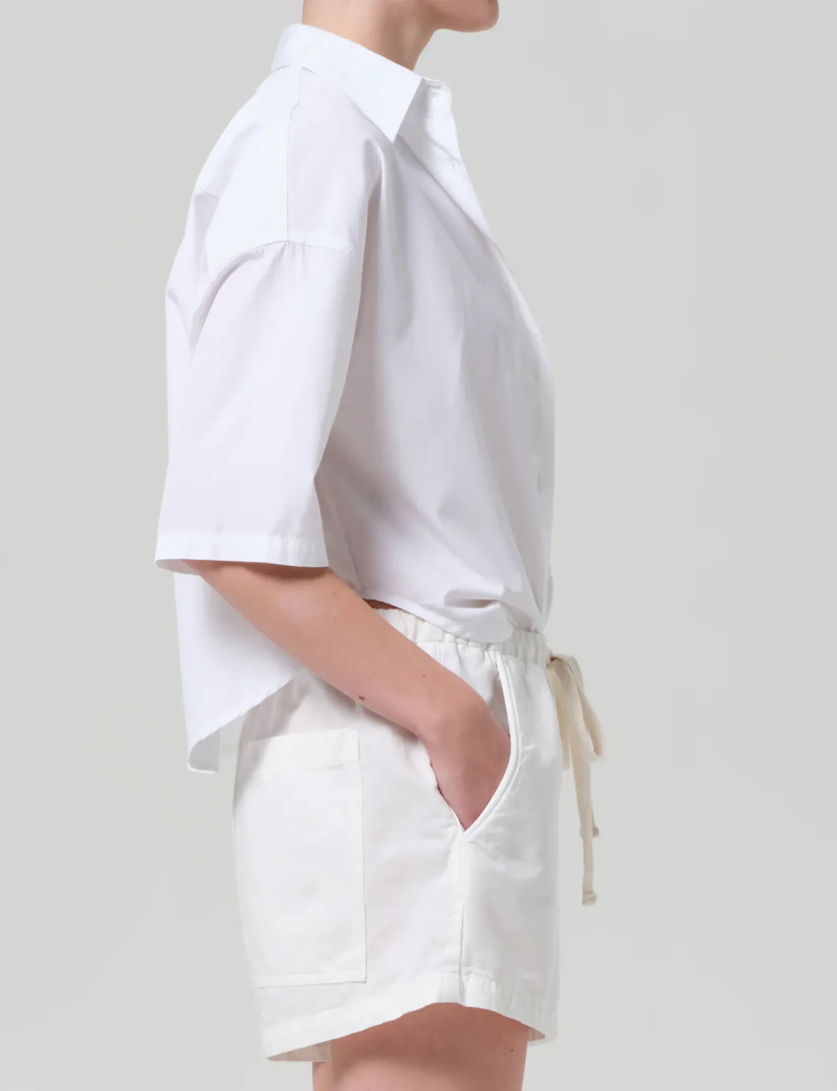 Frances Button Up, Optic White mesh cool