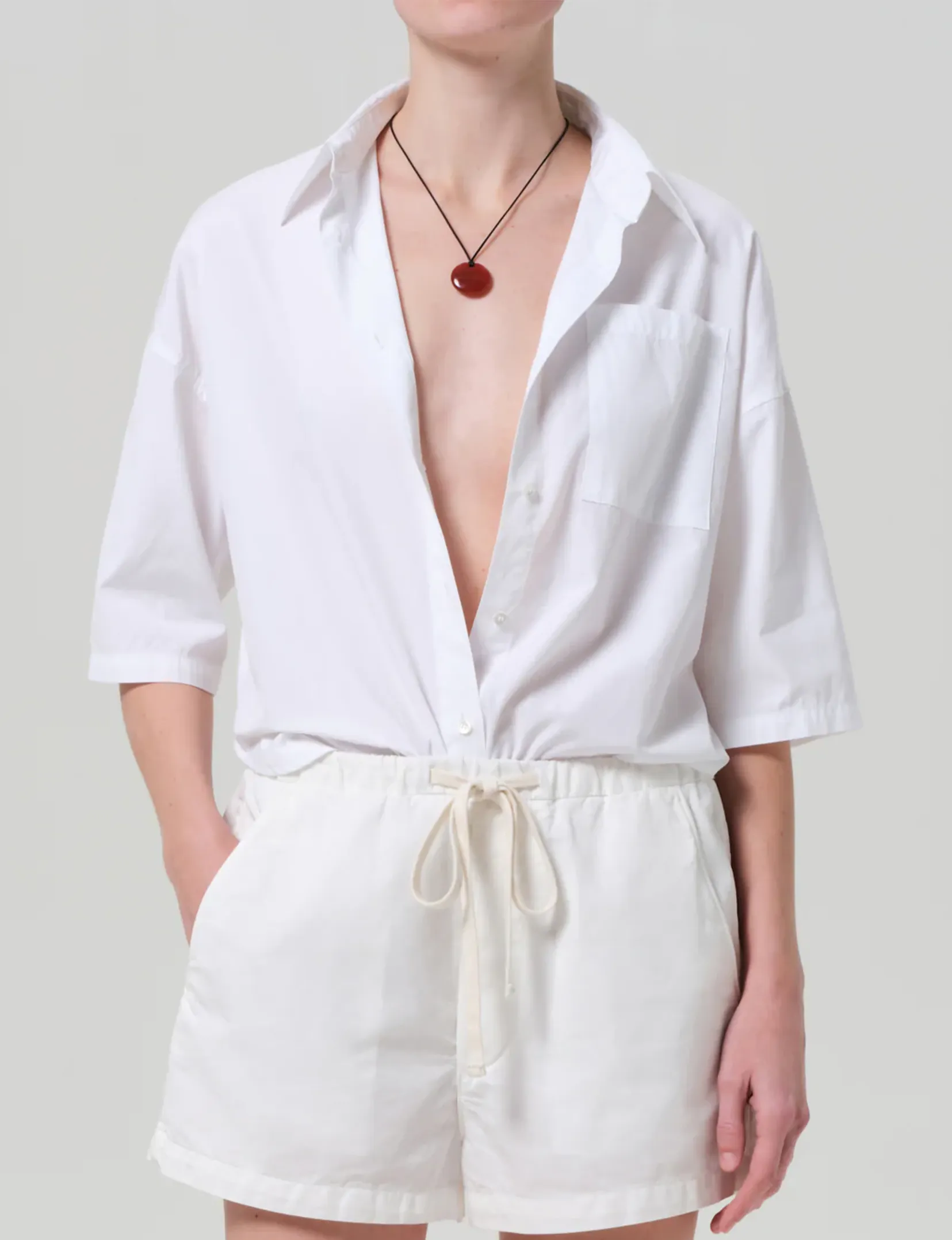 Frances Button Up, Optic White mesh cool