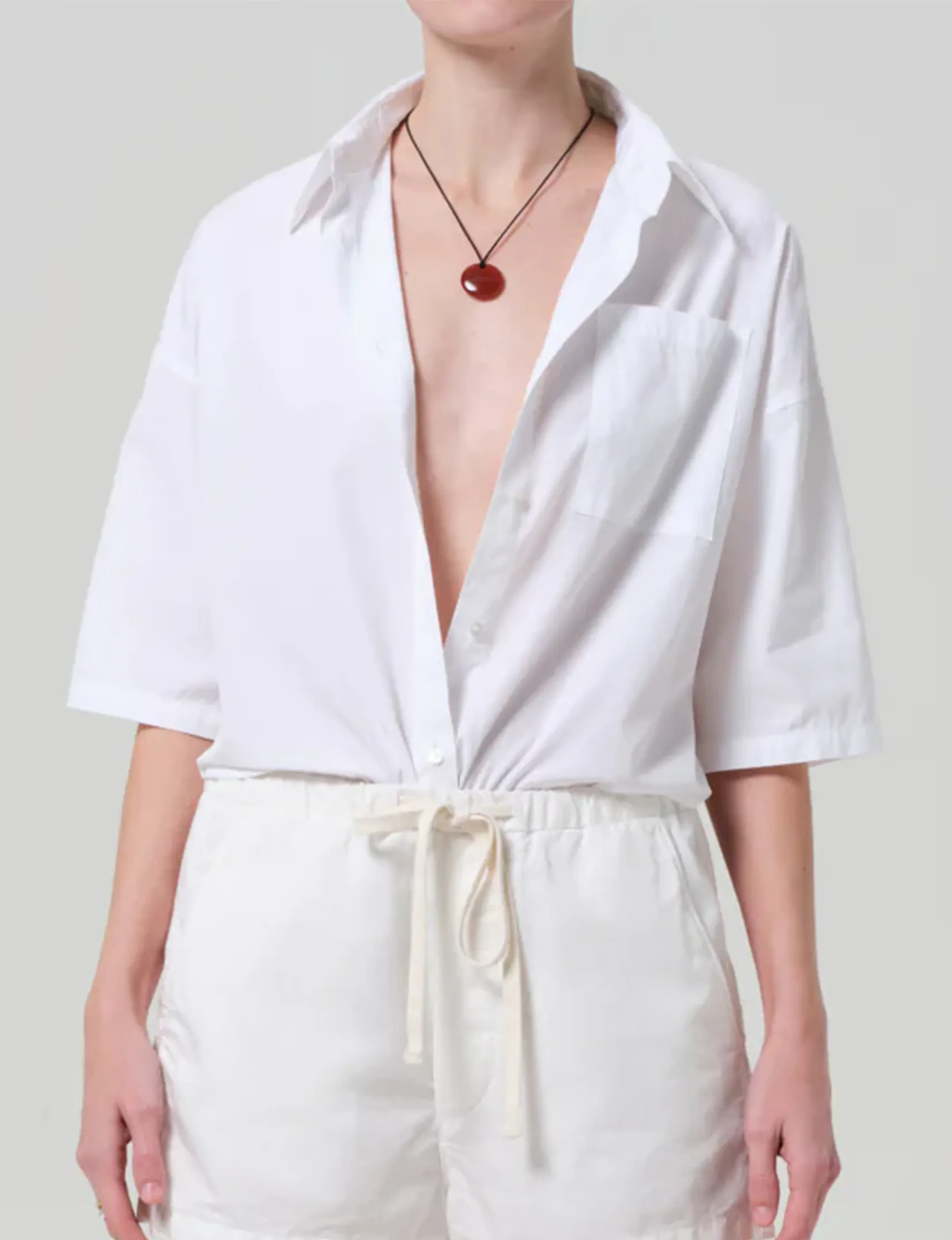 Frances Button Up, Optic White mesh cool