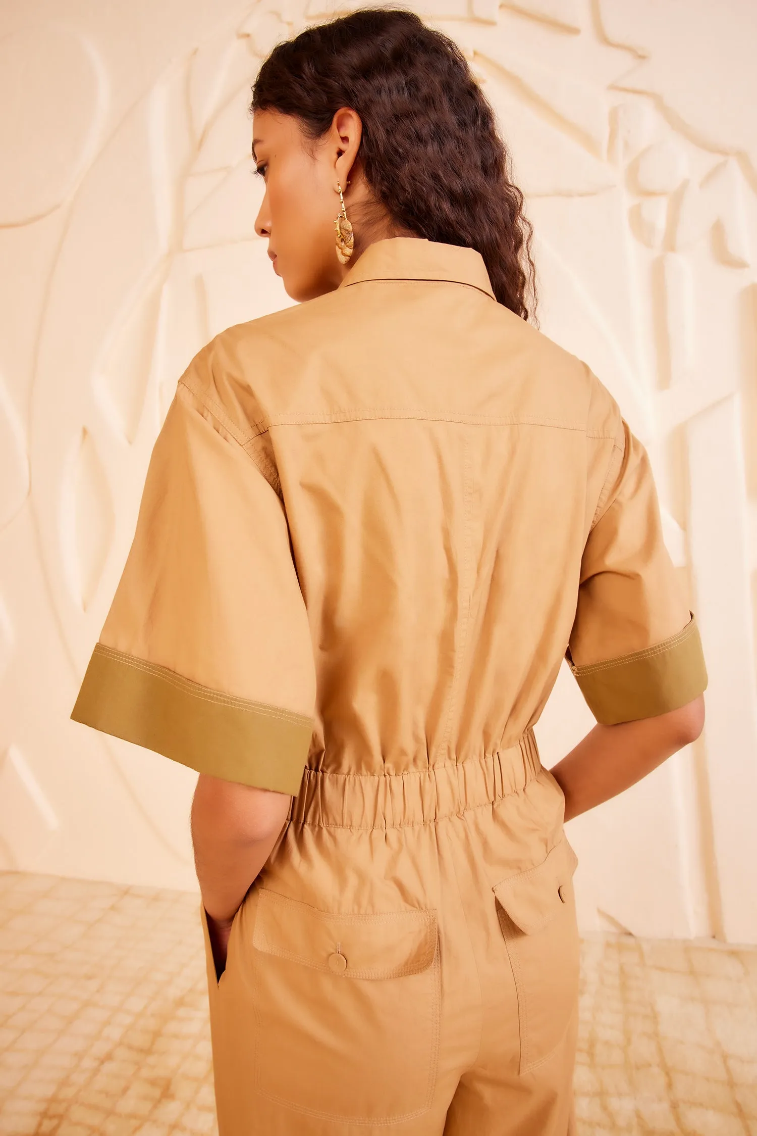 Franz Jumpsuit - Sahara Colorblock leg line