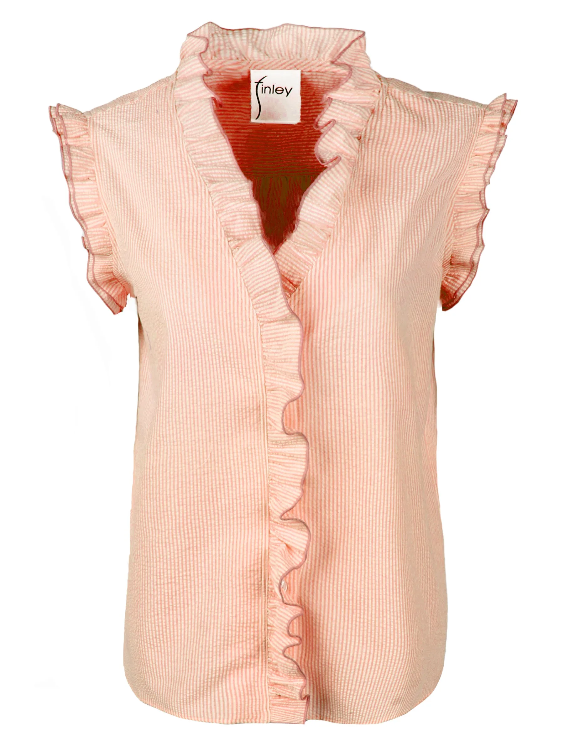 GAMEDAY! Byrdee Shirt Orange Seersucker Stripe skin nest