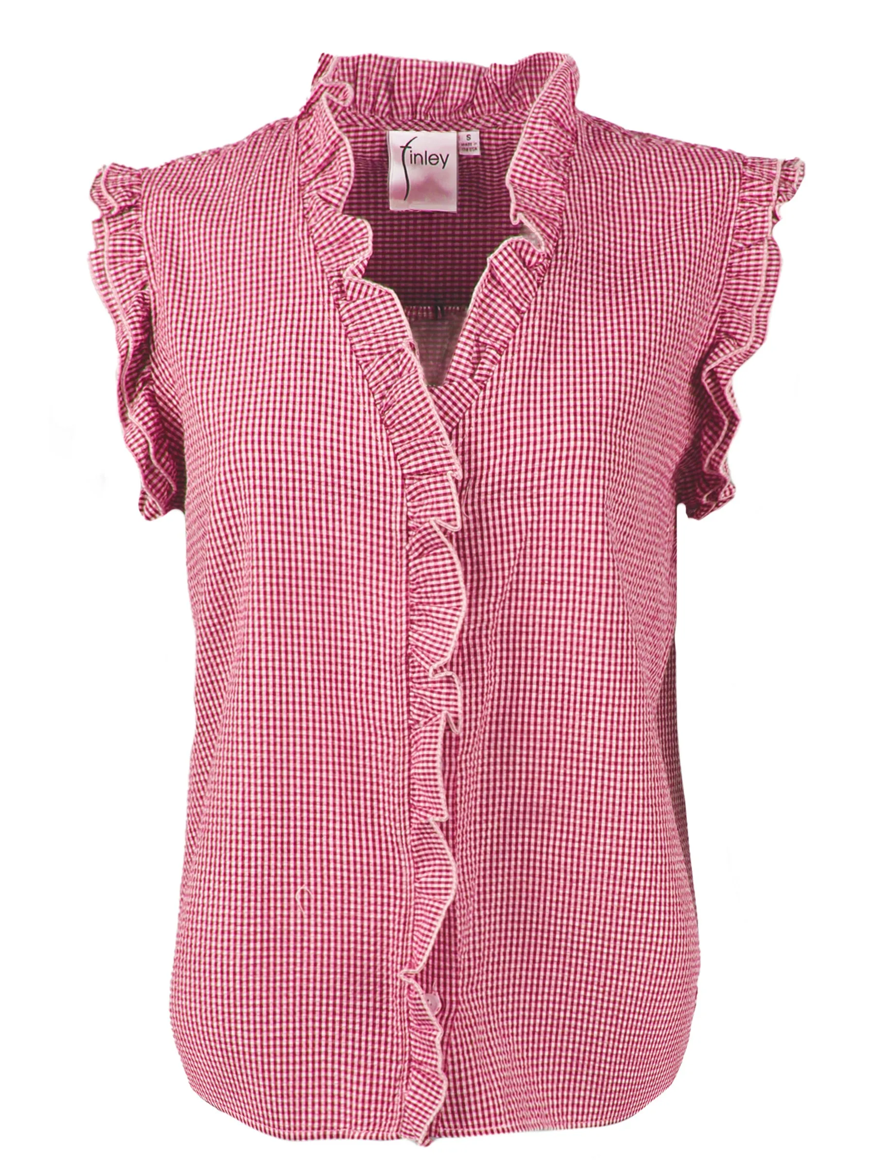 GAMEDAY! Byrdee Shirt Red Seersucker Check cloud knit
