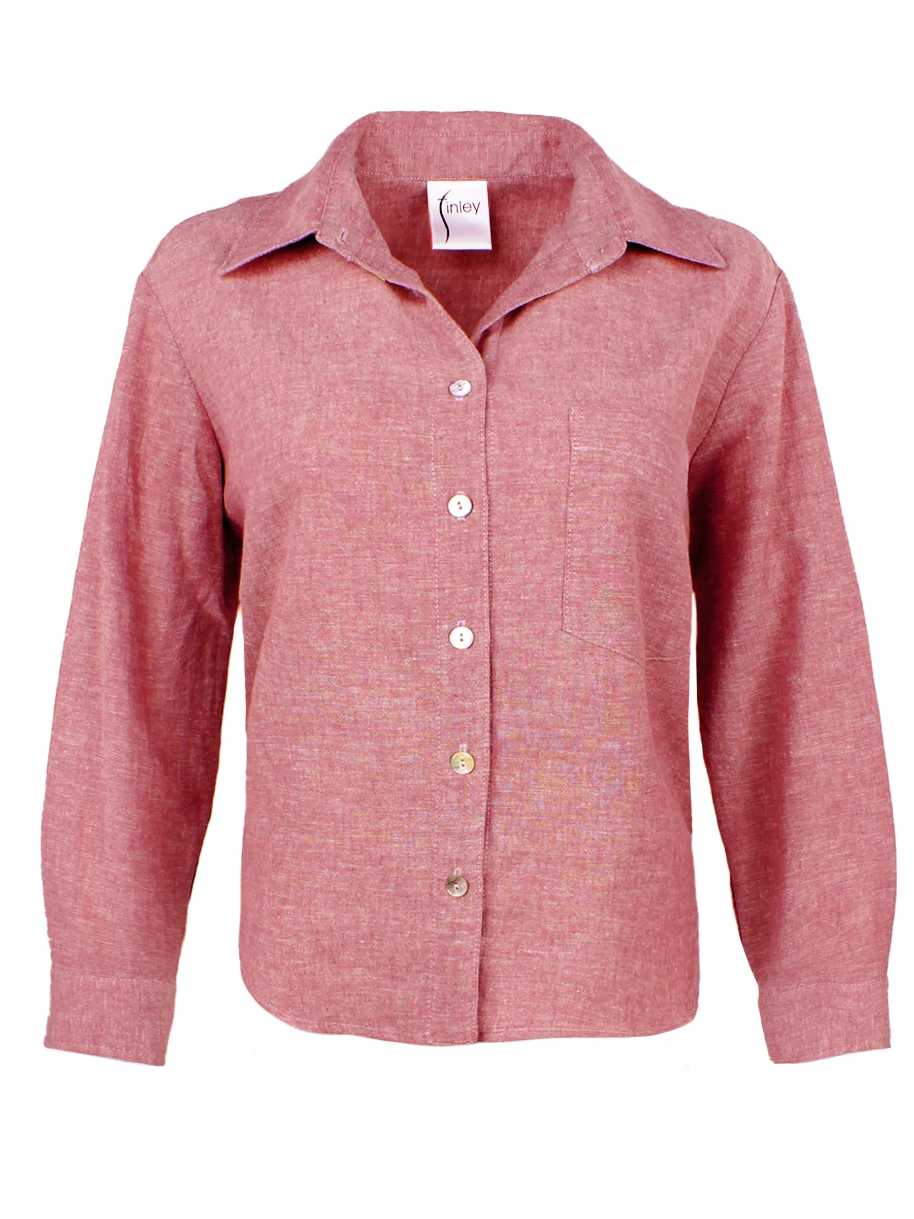 GAMEDAY! Crop Andie Shirt Tomato Red Hemp/Cotton wind shield