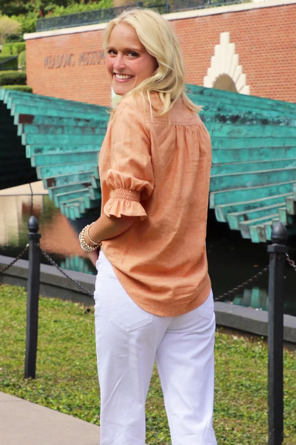 GAMEDAY! Sirena Shirt Rust Hemp/Cotton Blend sunset knit