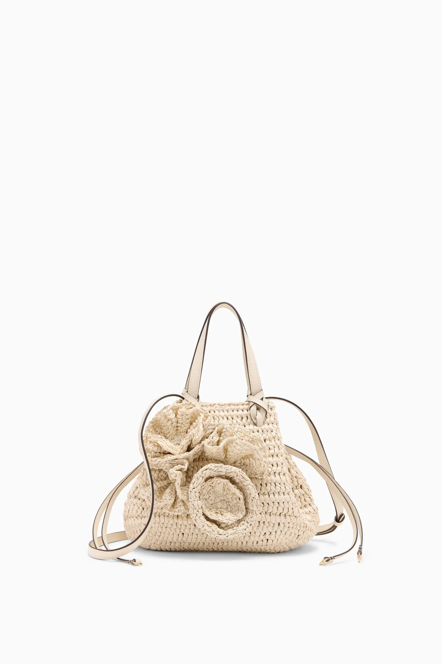 Gio Floral Raffia Crossbody - Cowrie minimal edge