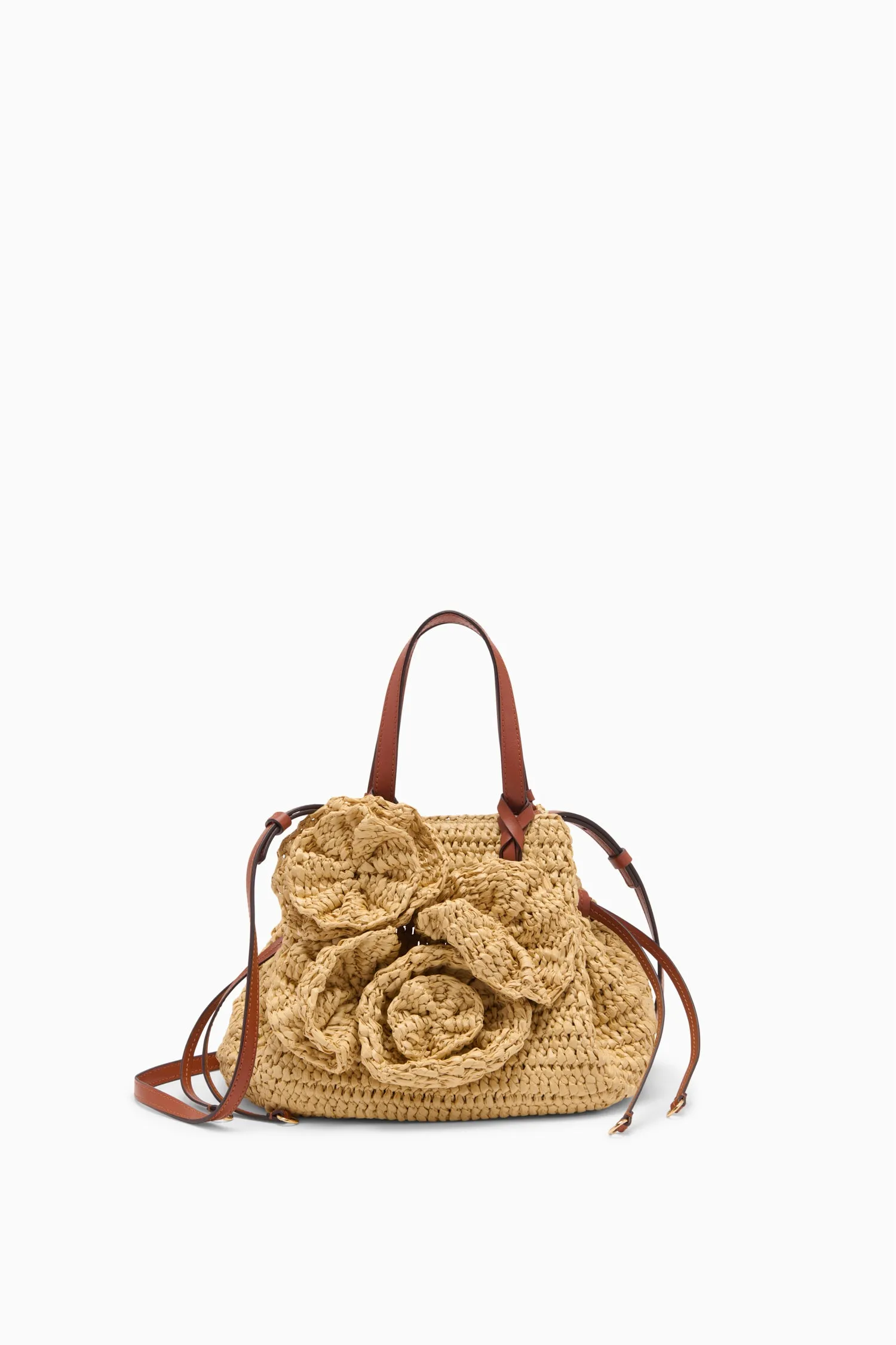 Gio Floral Raffia Crossbody - Natural subway fit