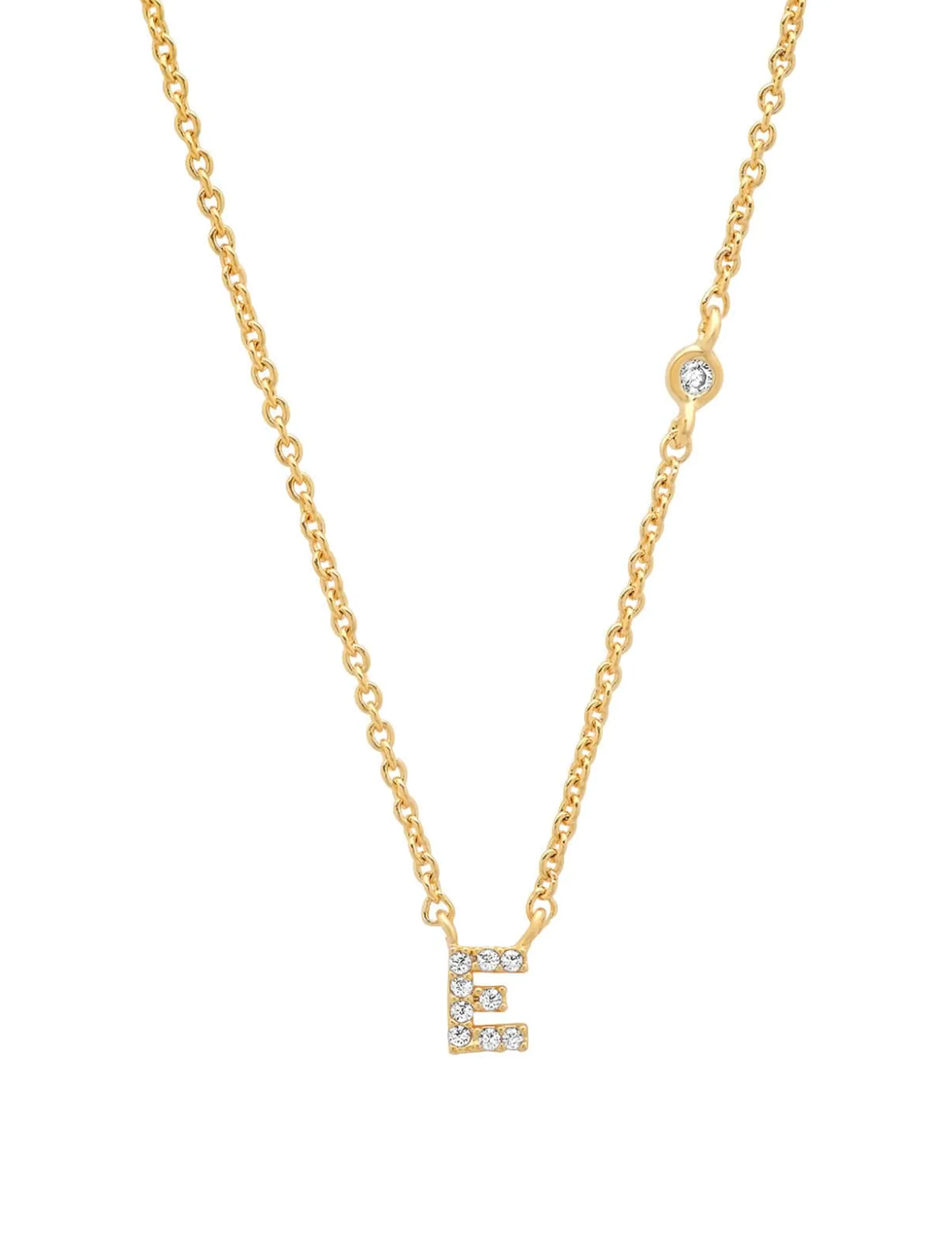 Gold CZ Initial Necklace romance hint
