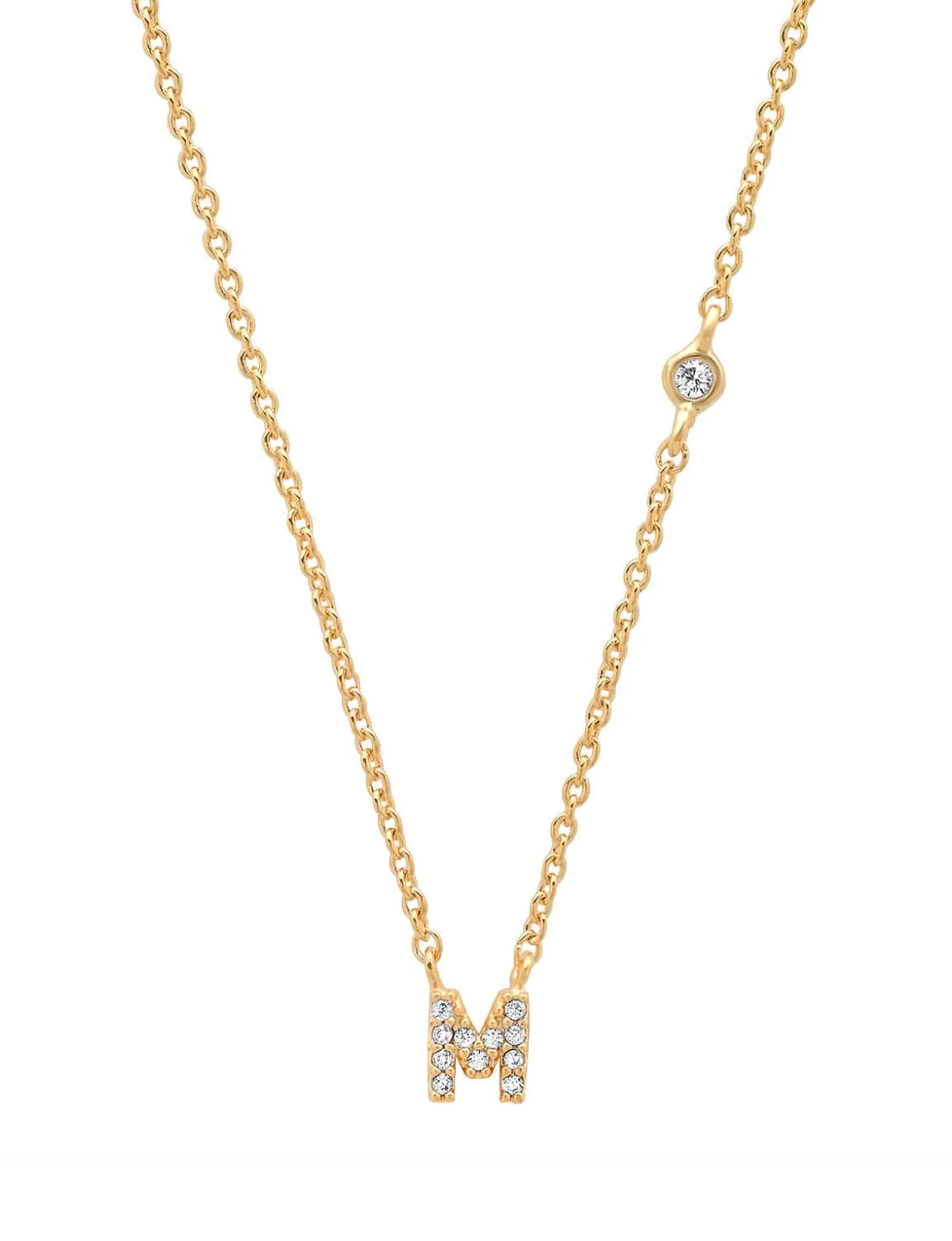 Gold CZ Initial Necklace romance hint